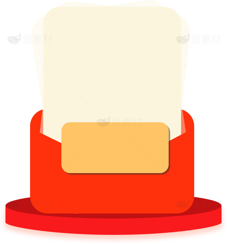 红色信封与信纸插图素材