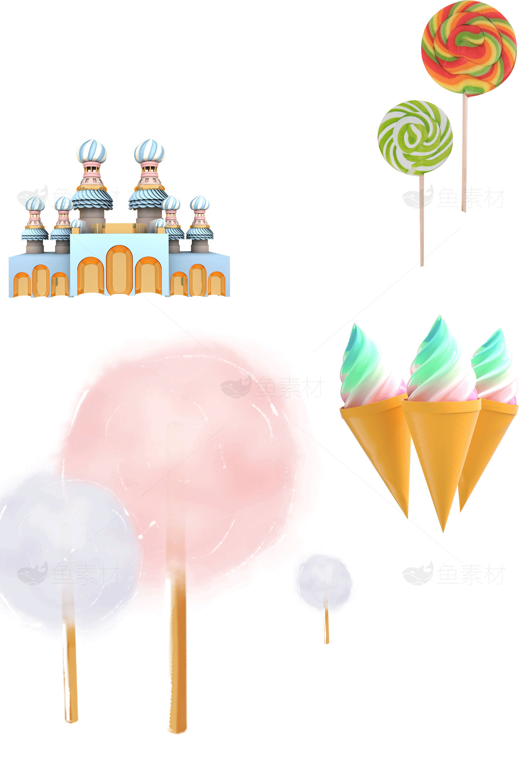 梦幻糖果世界：甜美的幻想之旅素材