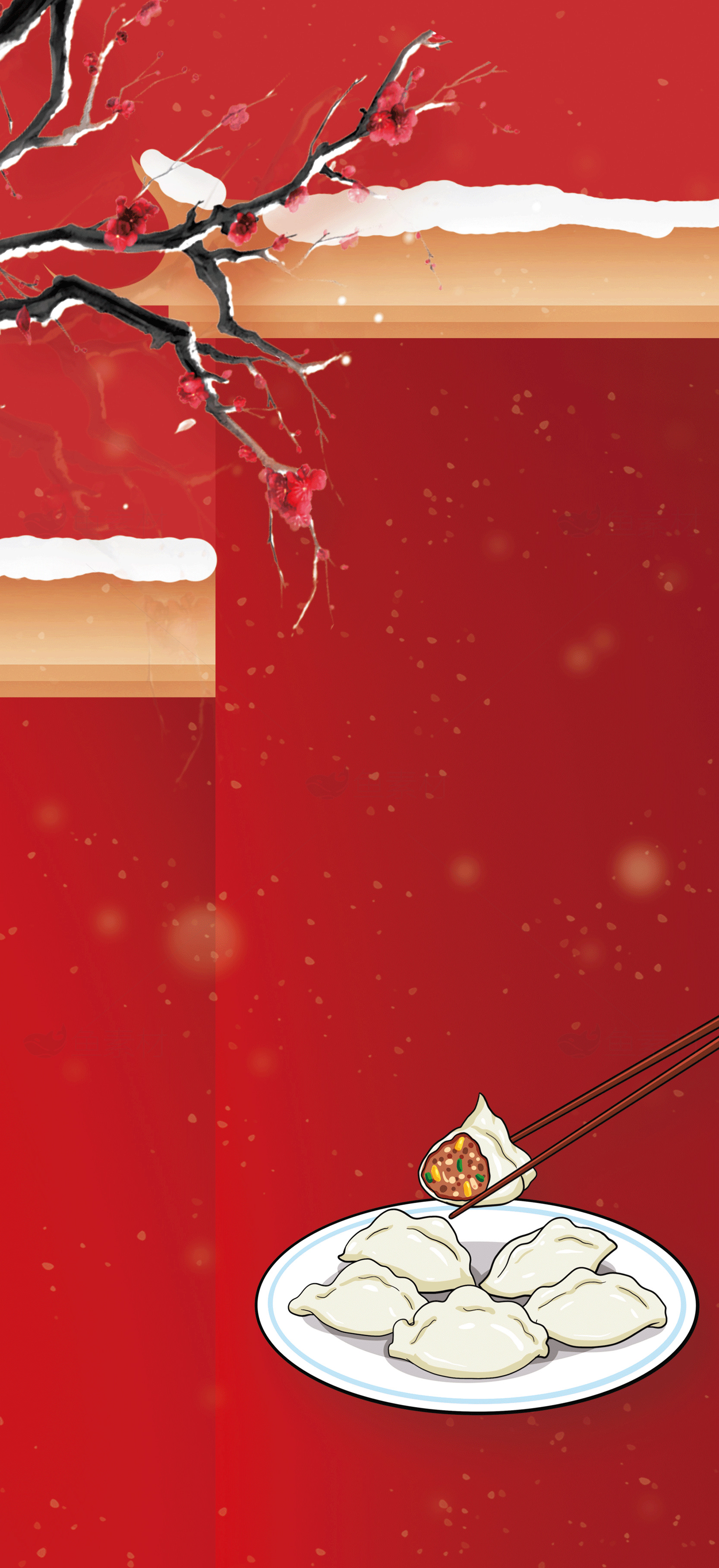 春节饺子美食背景图素材