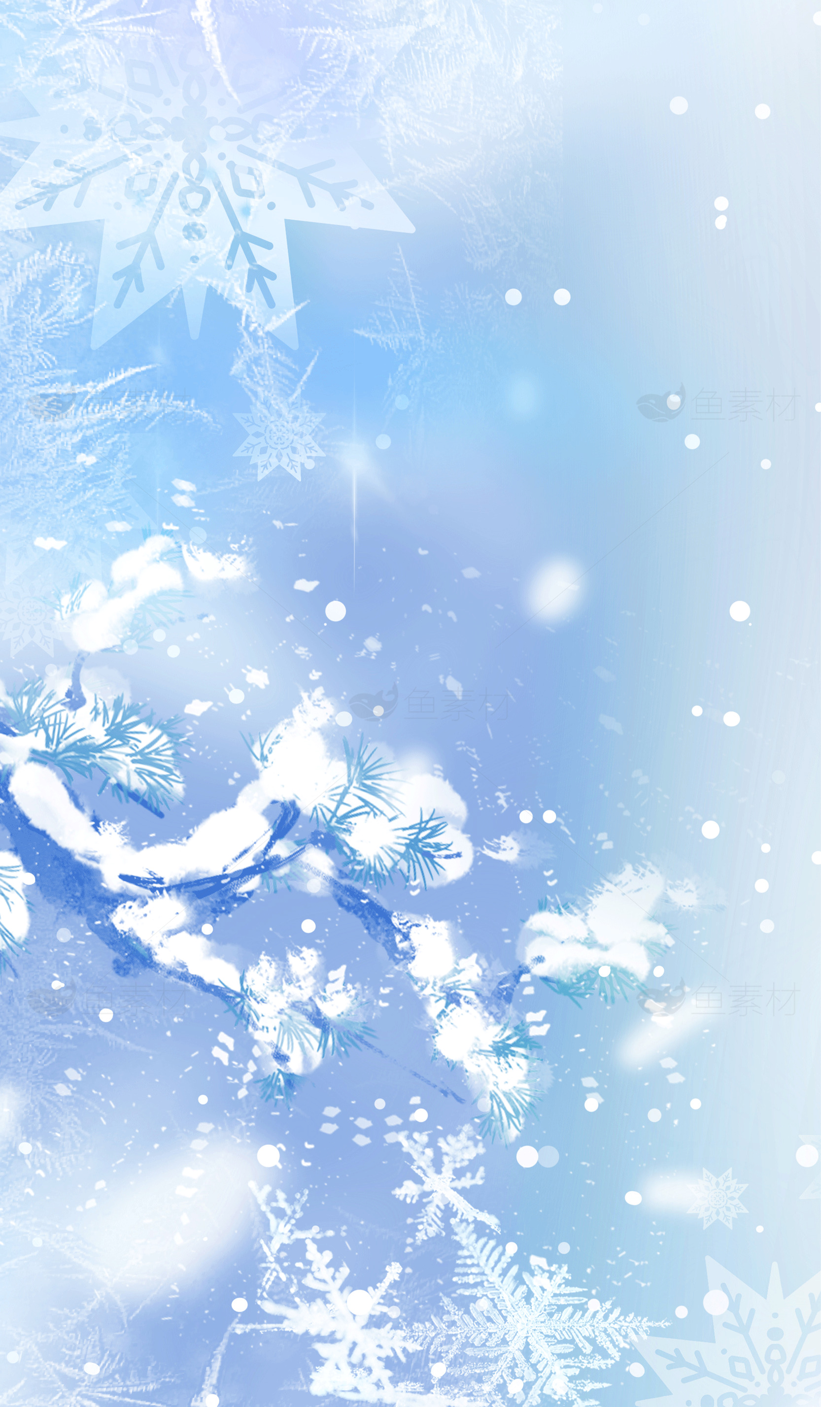 冬季雪景雪花高清背景图素材