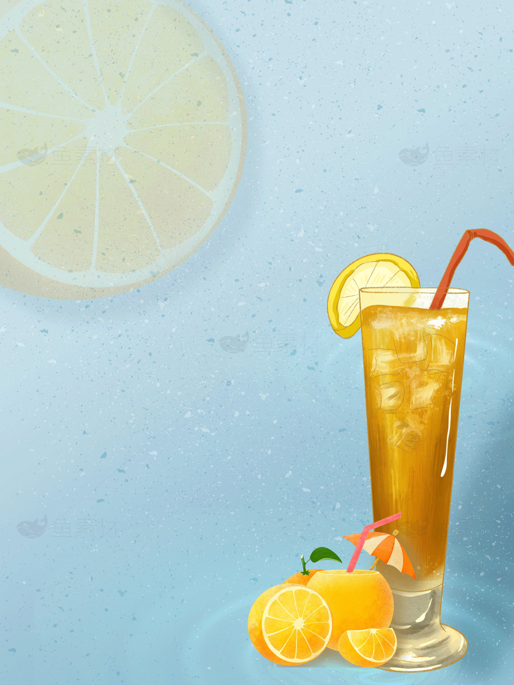 夏日清凉柠檬冰饮图片素材