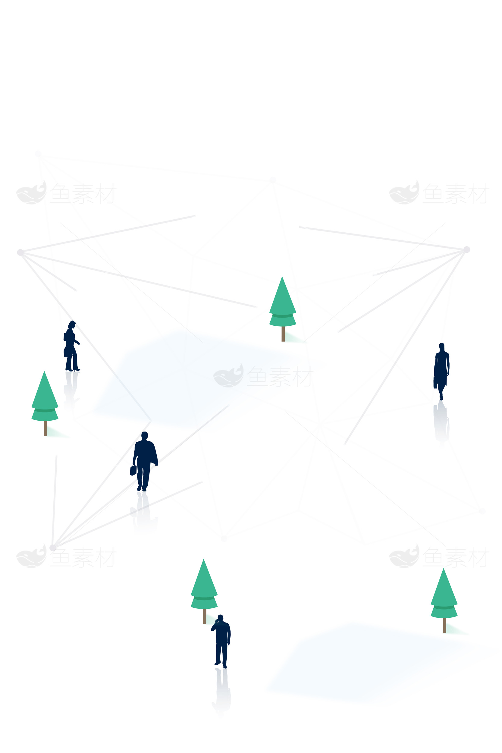 商业网络与合作概念插画素材