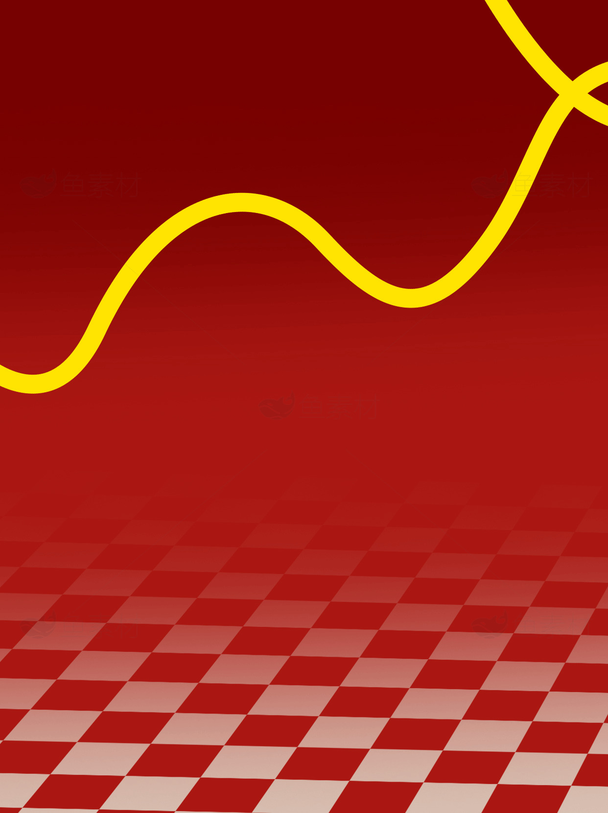 红色背景与黄色线条的抽象艺术图片素材