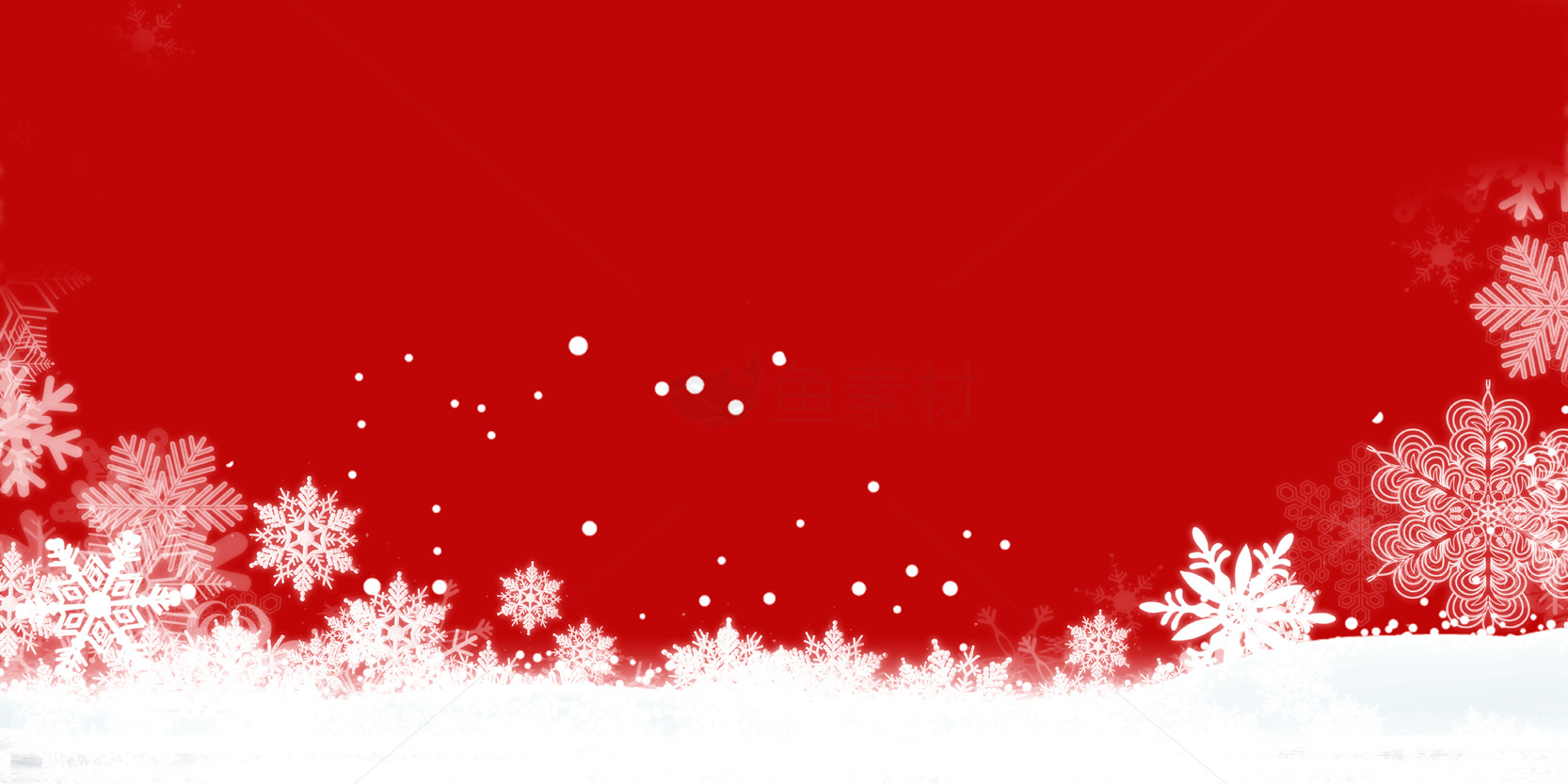 红色圣诞节雪花背景图片素材