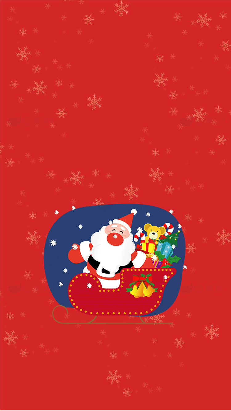 圣诞老人和礼物的红色背景图片素材