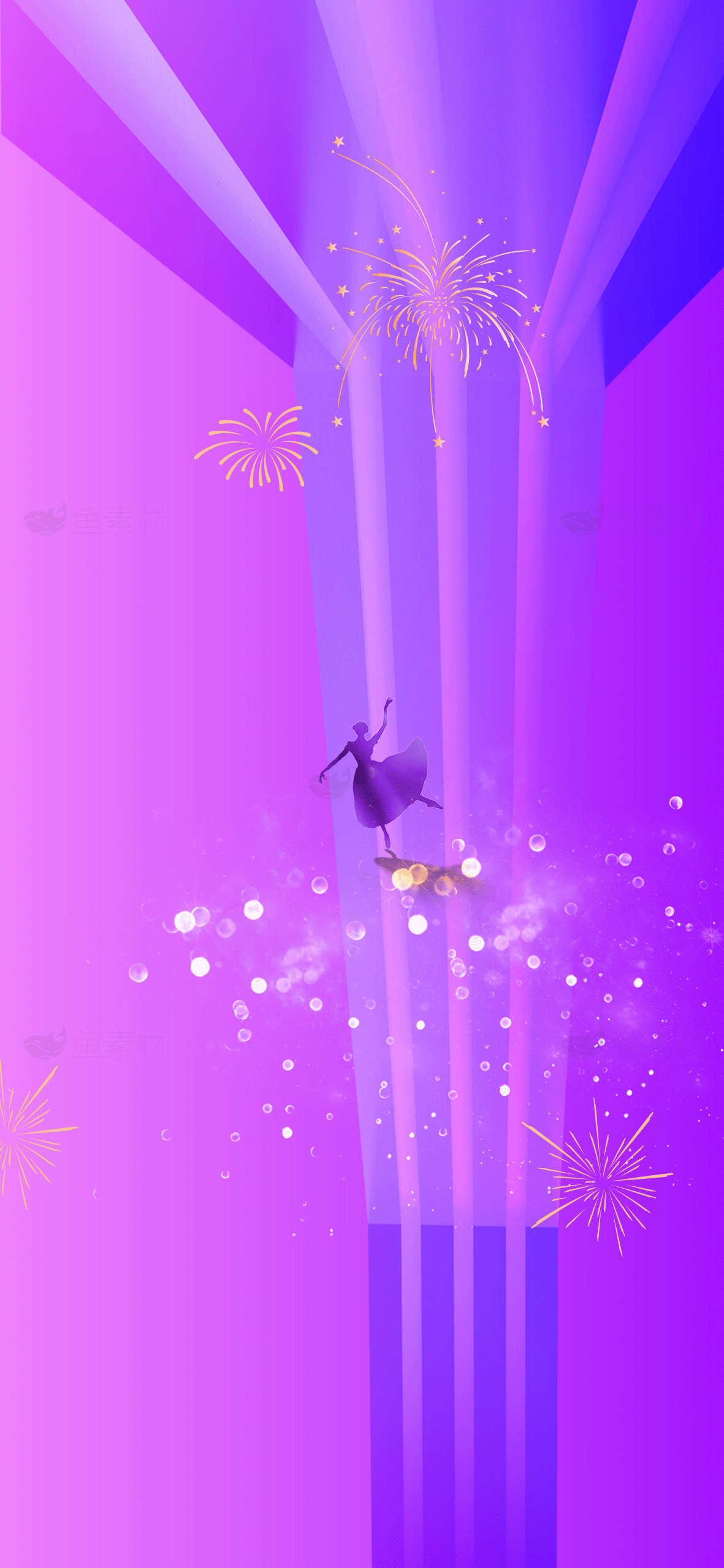紫色梦幻烟花背景图片素材