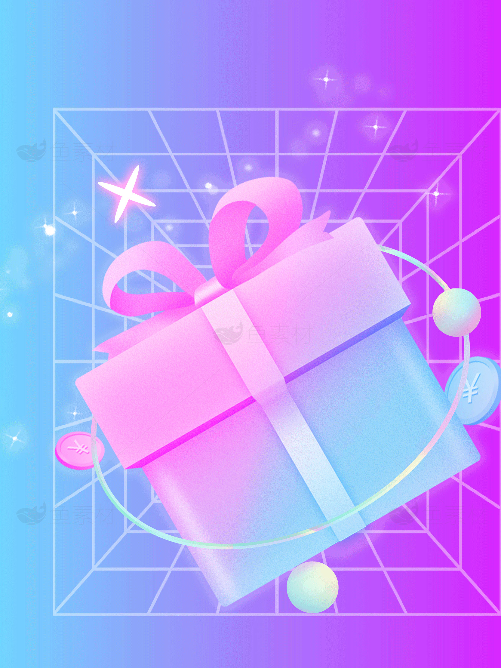 梦幻礼物盒背景图片素材