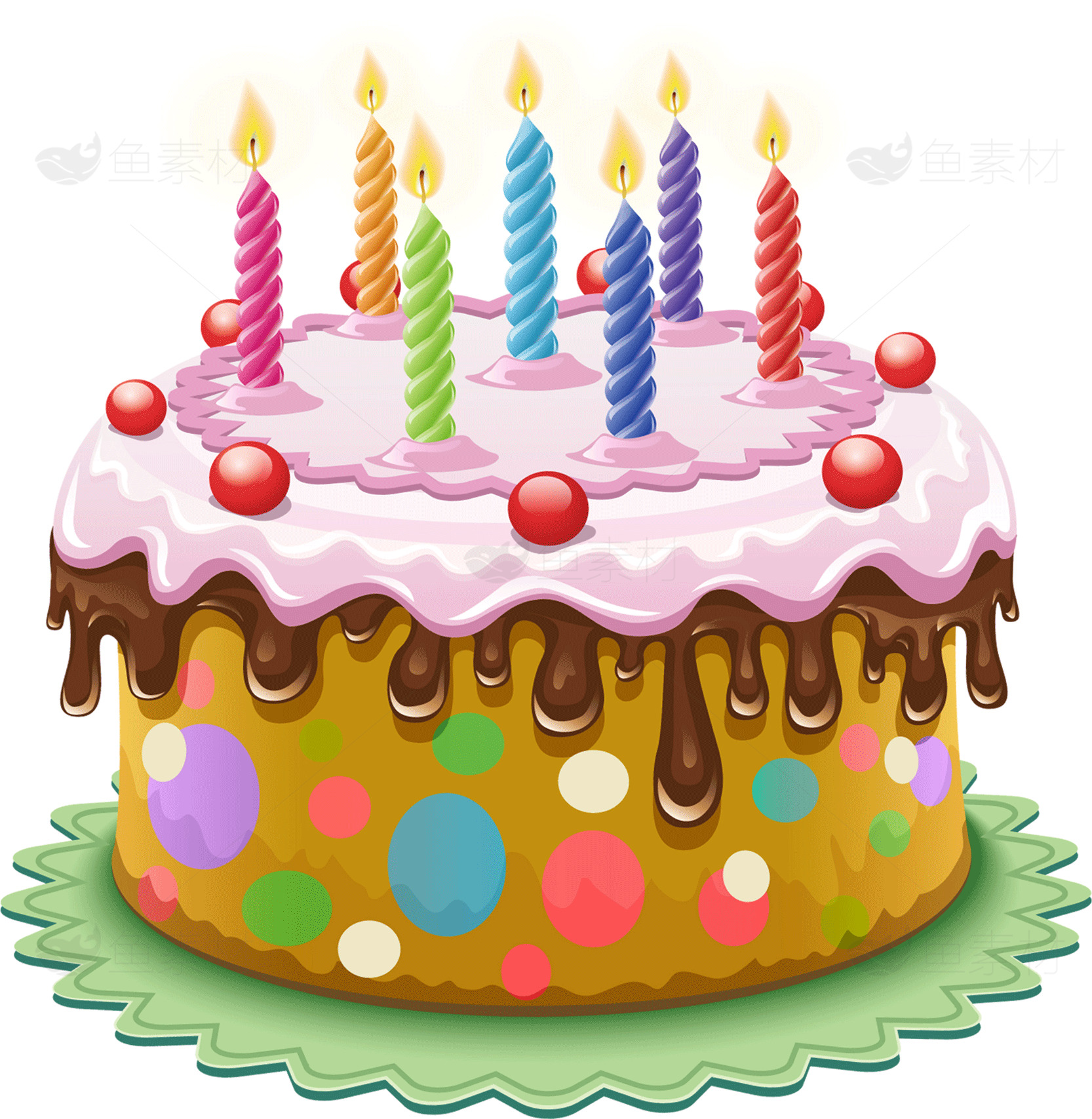 彩色生日蛋糕图片 - 适合庆祝活动的完美选择素材