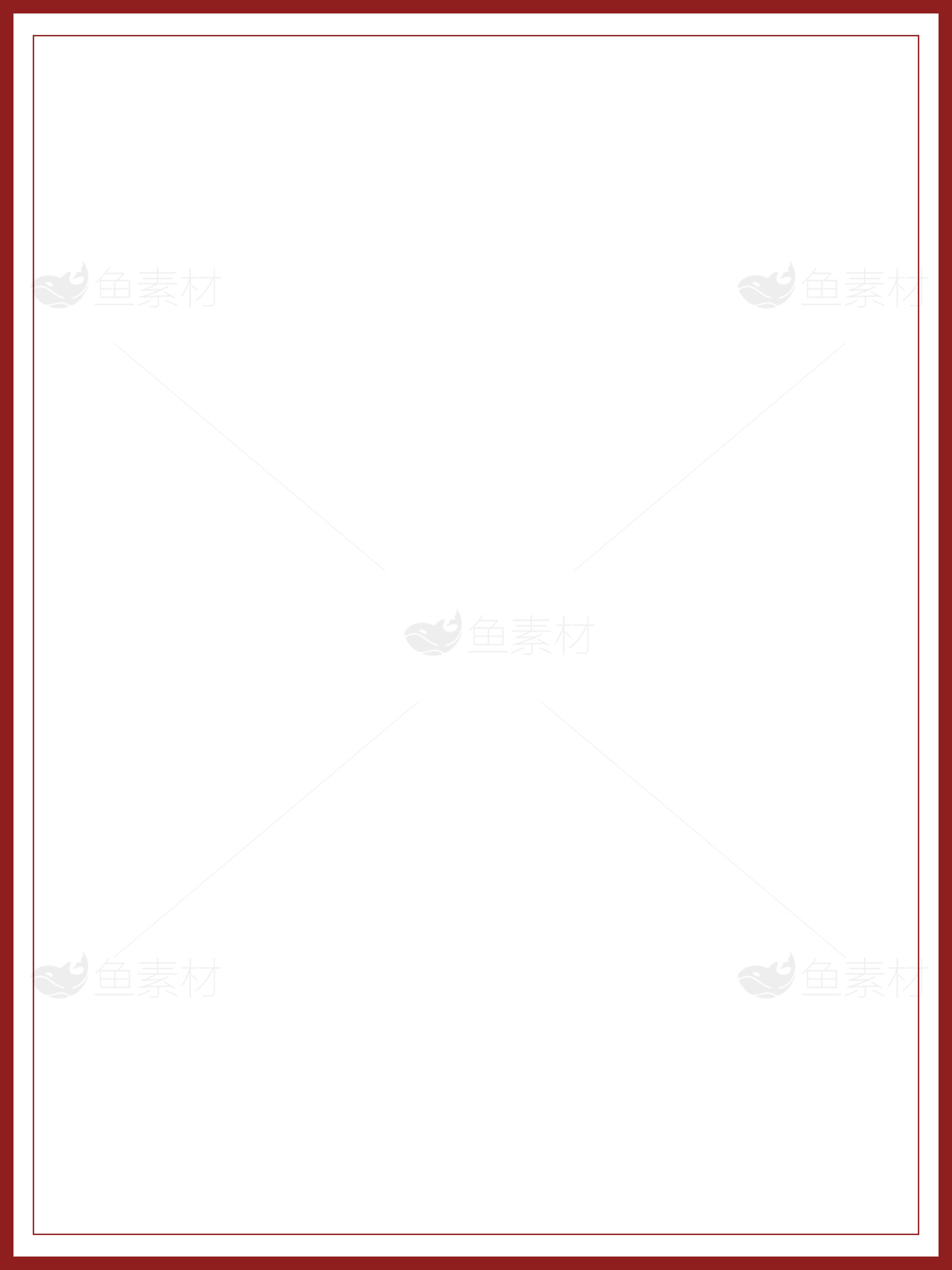红色简约风边框与白色背景素材图片