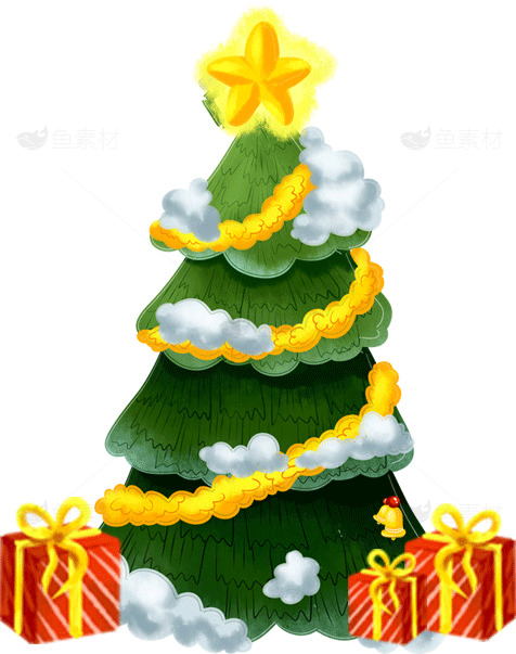 圣诞树与礼物的节日装饰图片素材