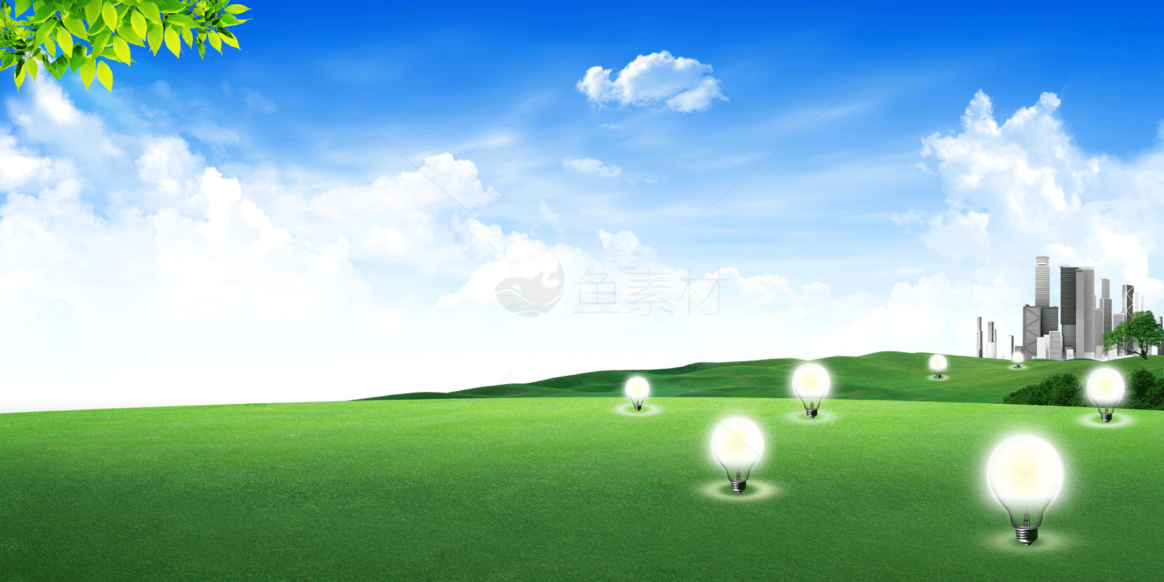 绿色能源与城市未来素材