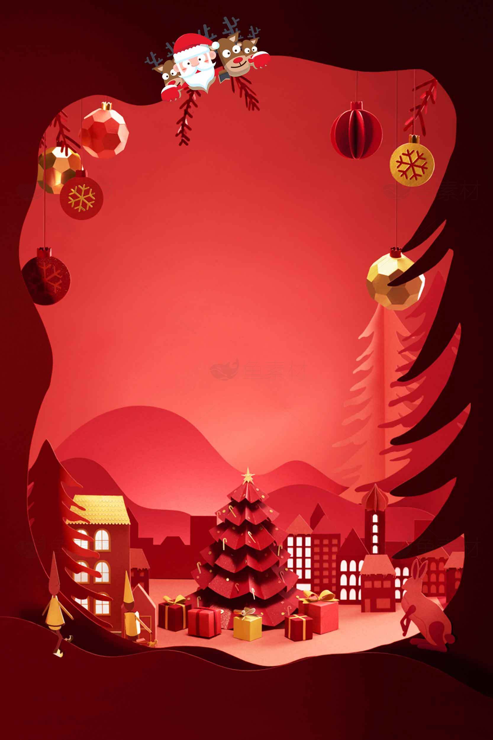红色圣诞节背景高清图片素材