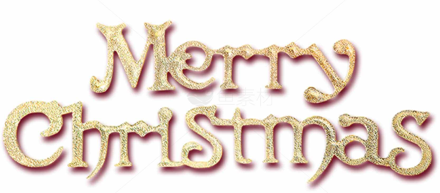 圣诞节金色Merry Christmas文字图片素材