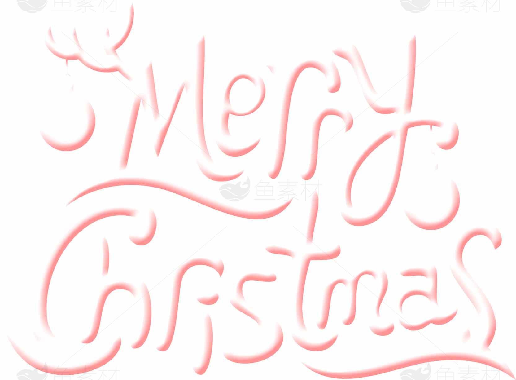 粉色手写风圣诞节祝福图片素材