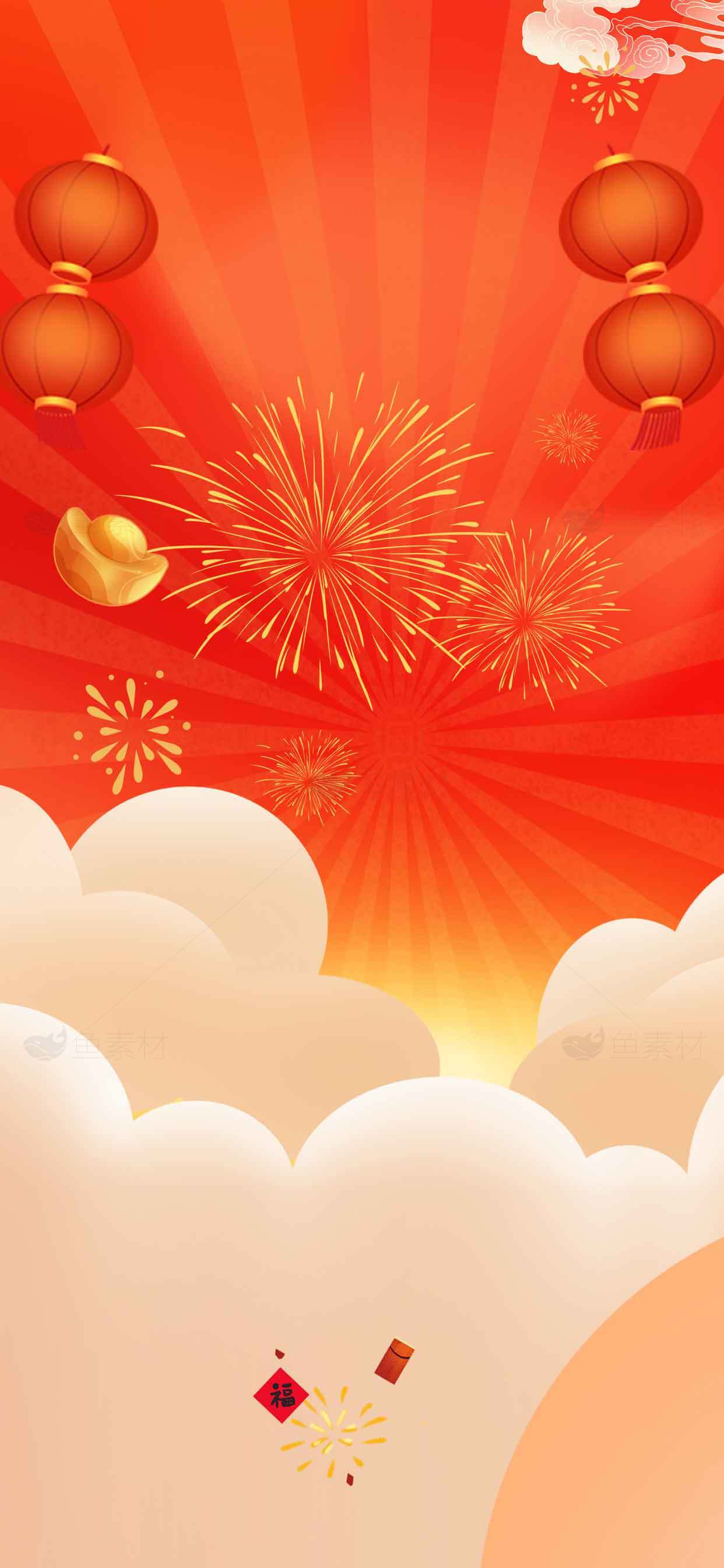 春节喜庆红色背景图片素材