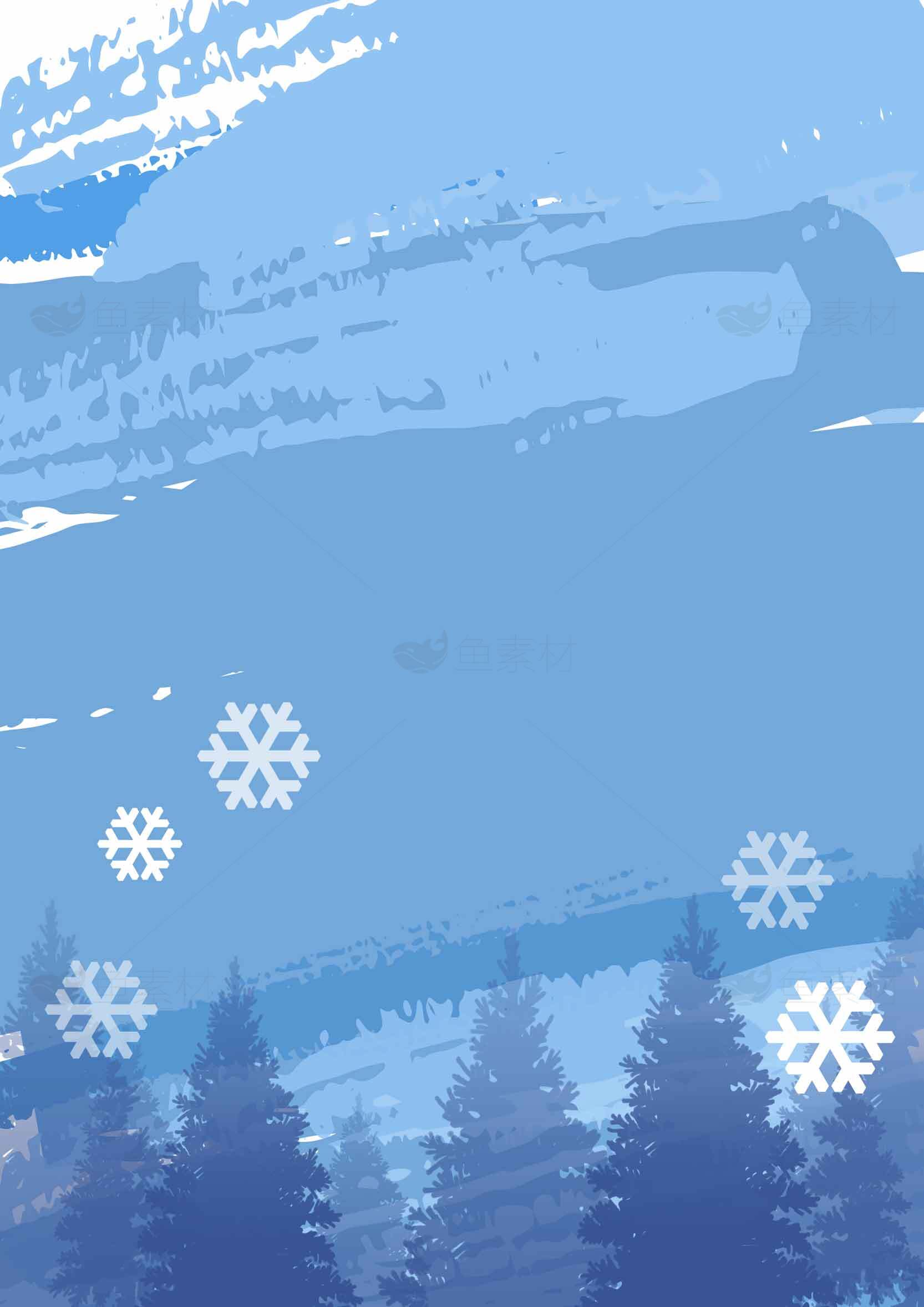 冬季雪景蓝色背景图片素材