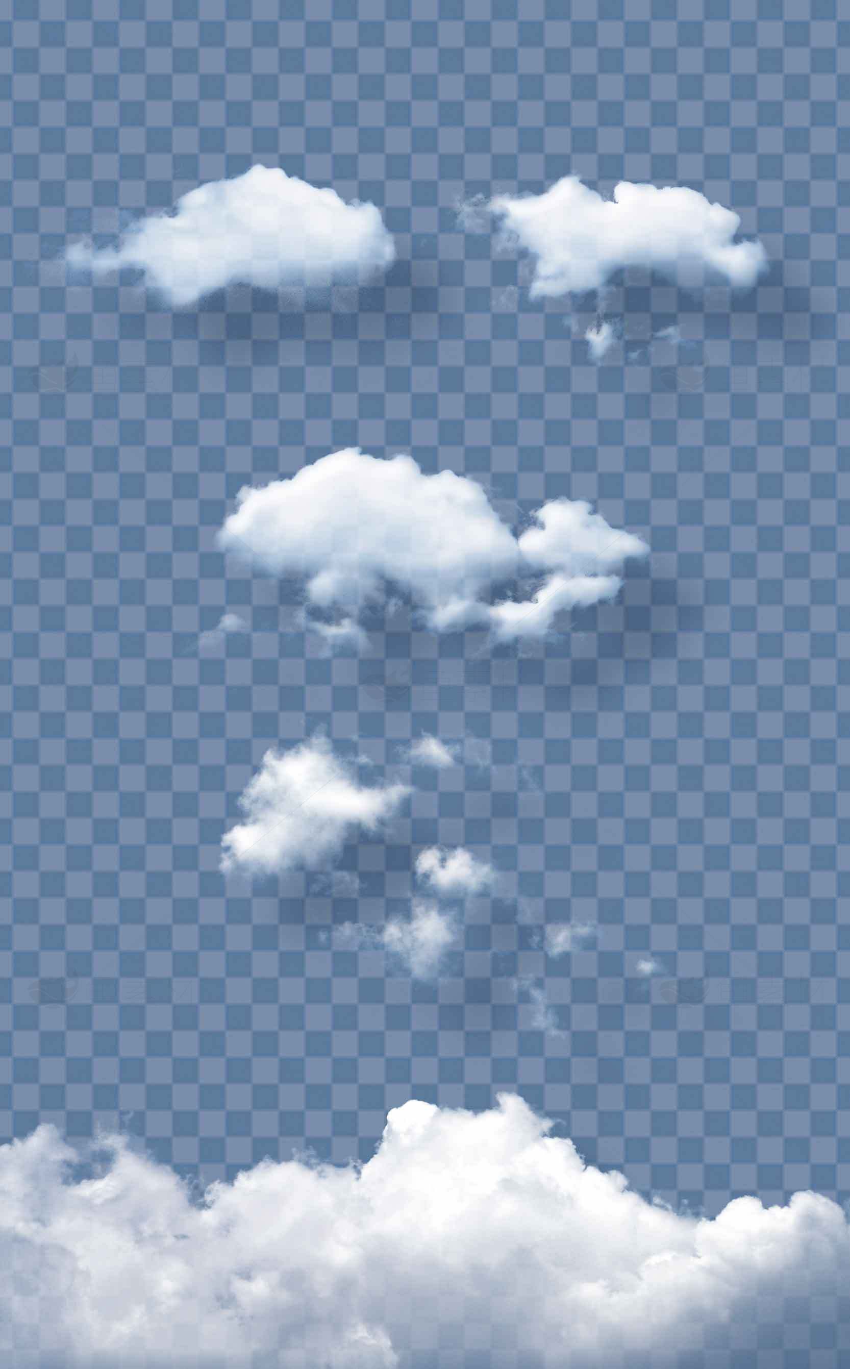透明背景上的蓝天白云图片素材