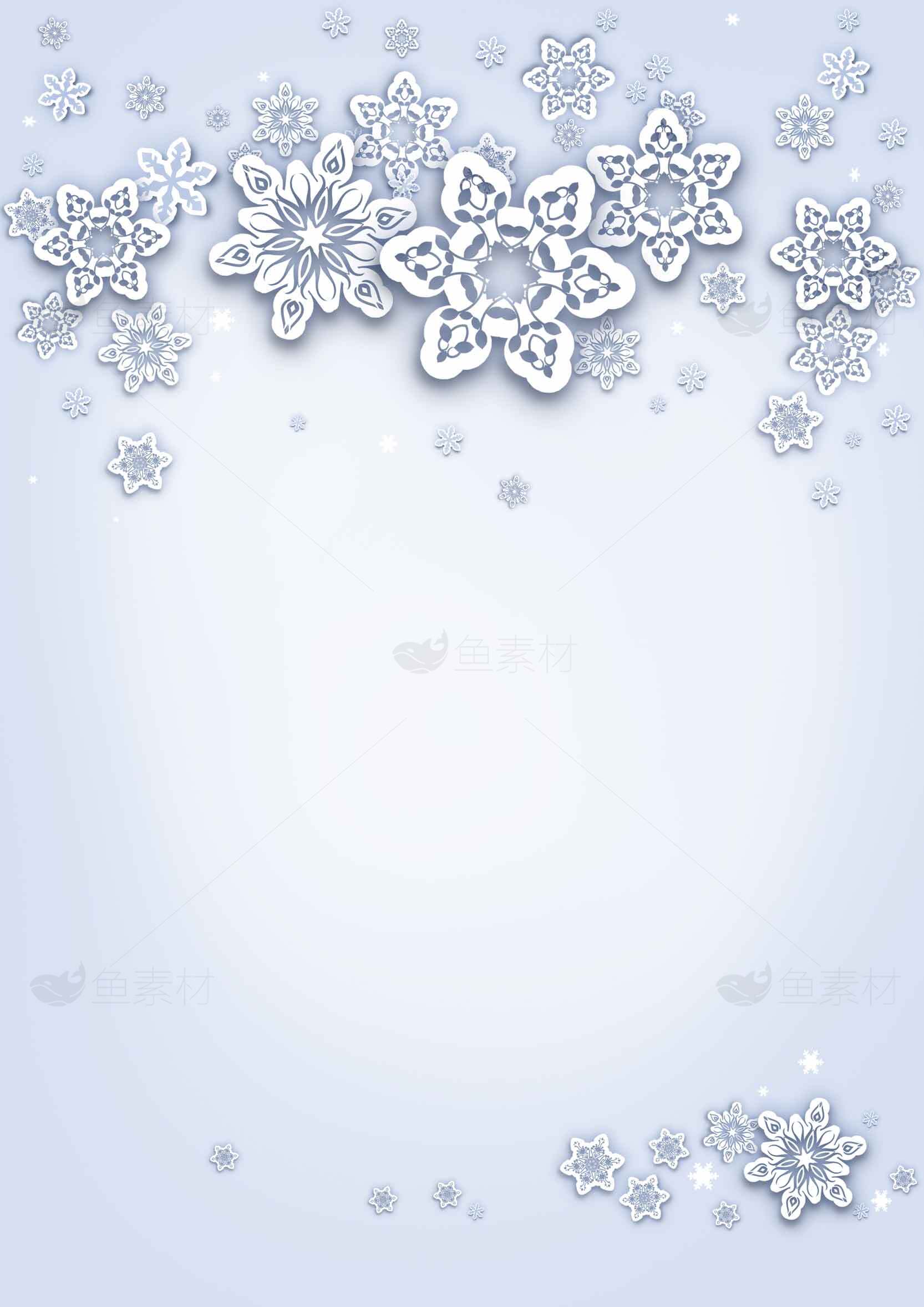 冬季雪花背景图片设计-唯美冰雪主题素材