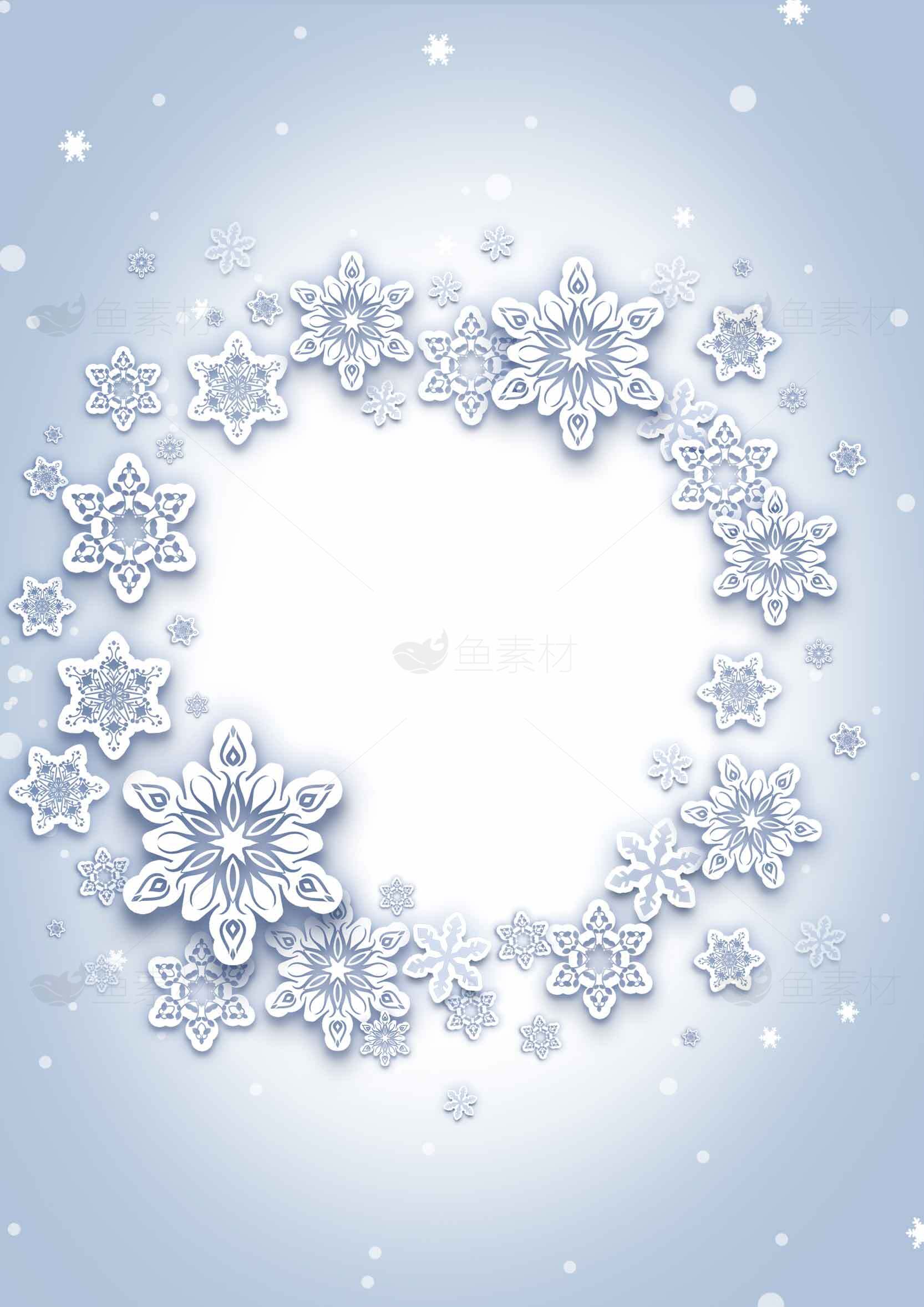 冬季雪花背景装饰图片素材