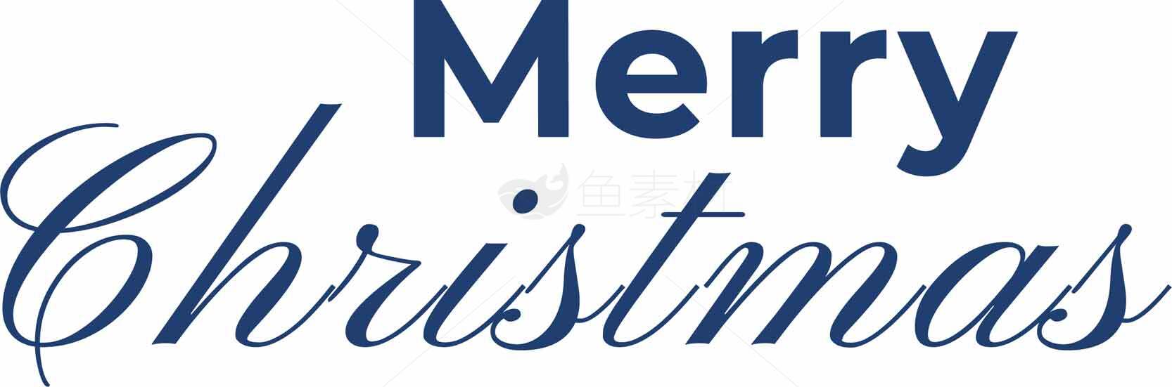 蓝色圣诞节祝福文字设计图片素材