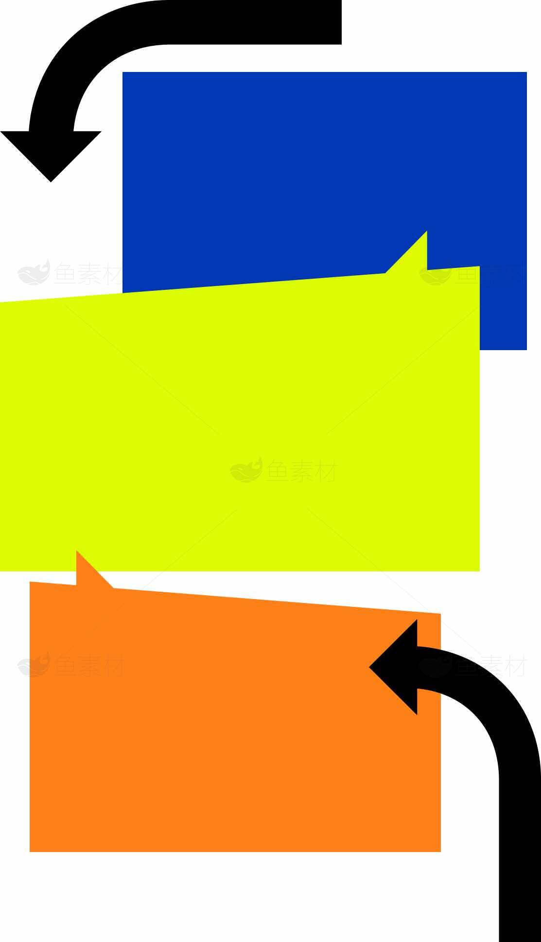 多彩对话框设计与箭头流程图素材