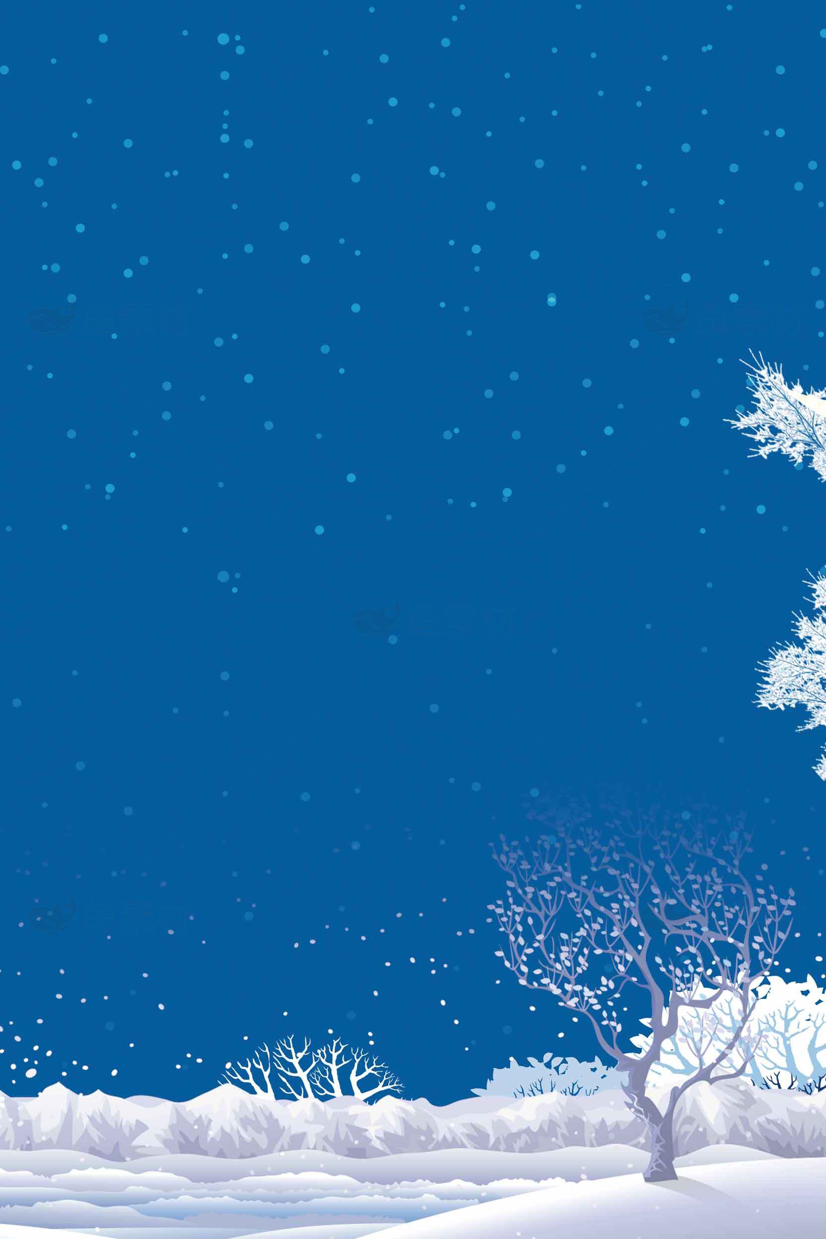 冬季蓝色雪景背景高清图片素材