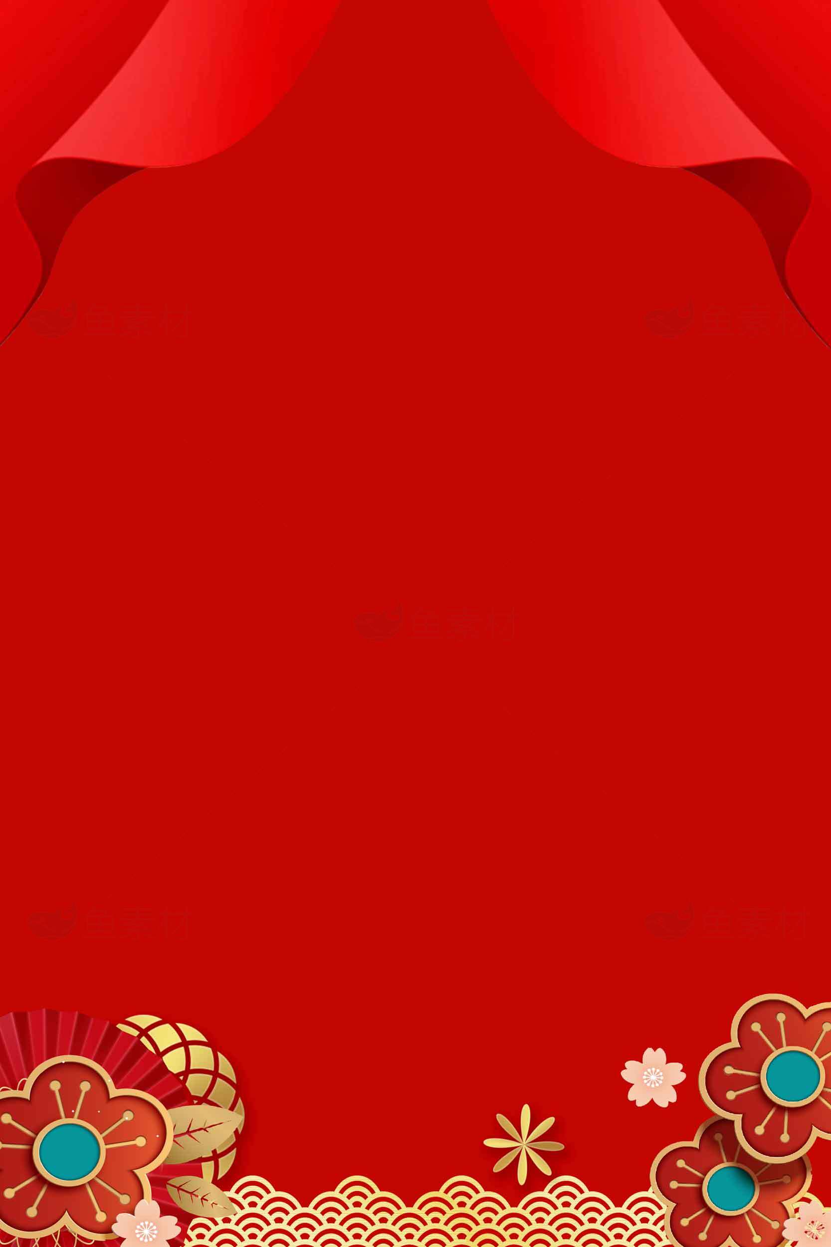 中国风红色背景图片素材