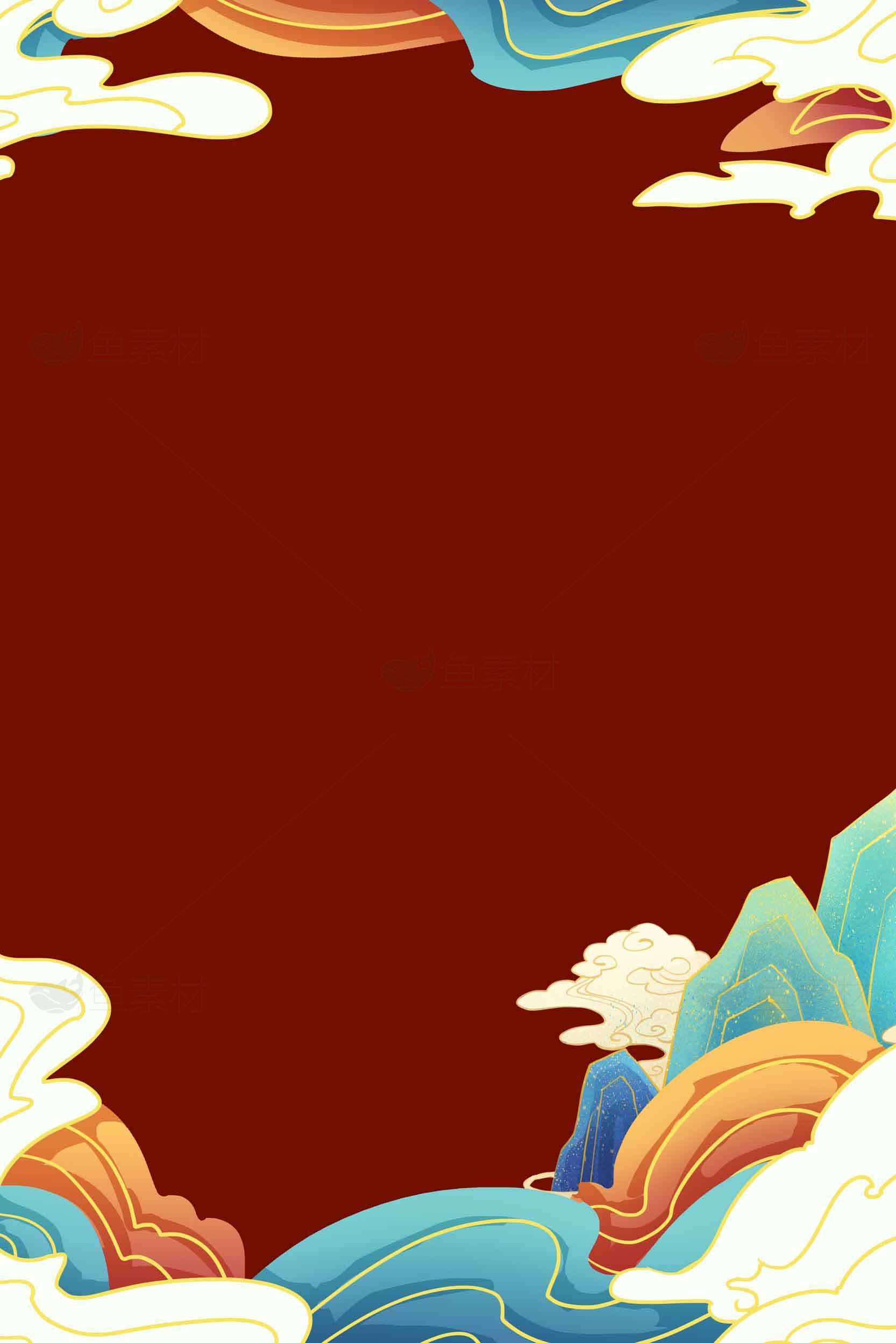 红色中国风背景图片素材