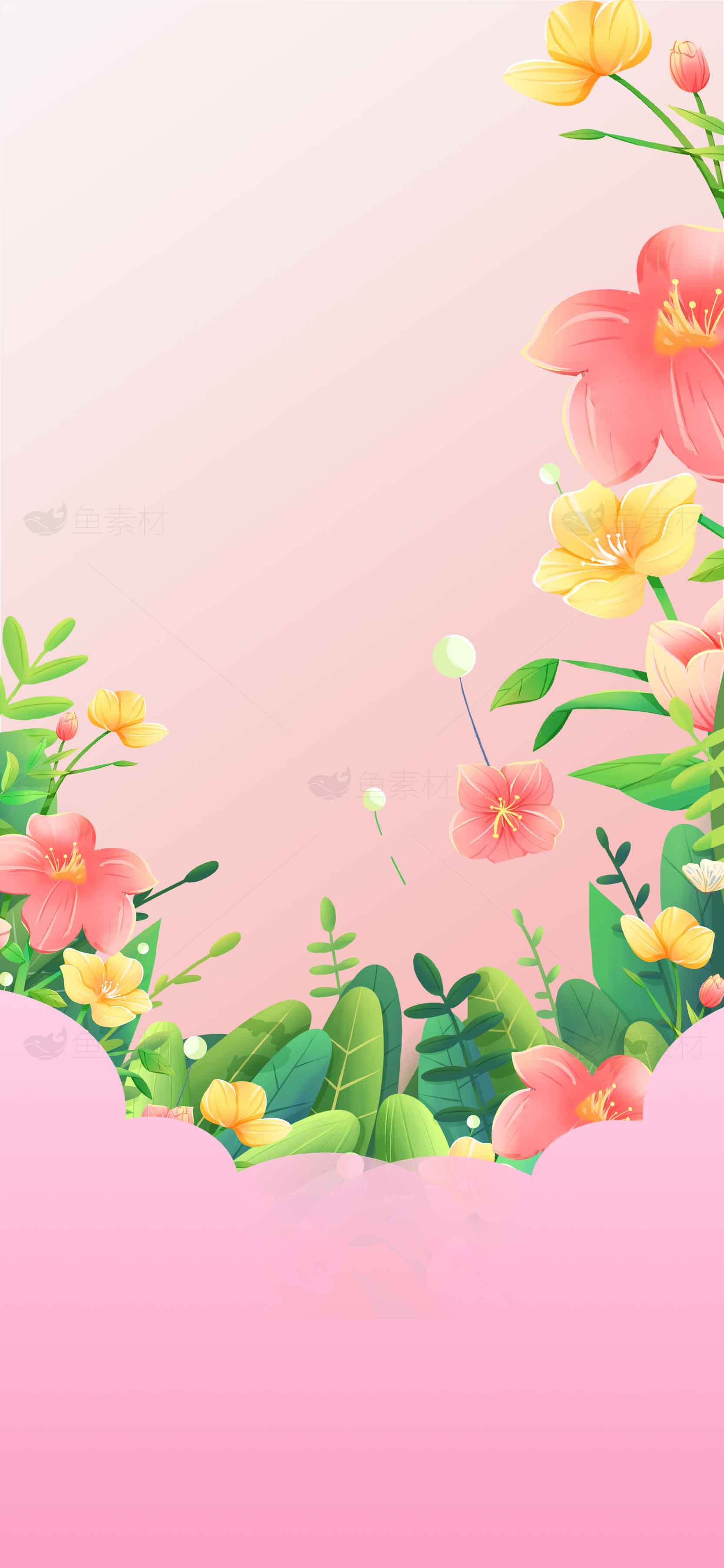 春季粉色花卉背景图片素材