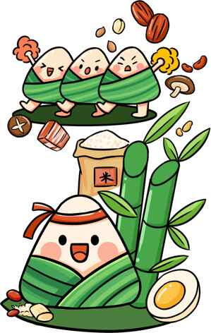 端午节卡通风粽子插画素材设计