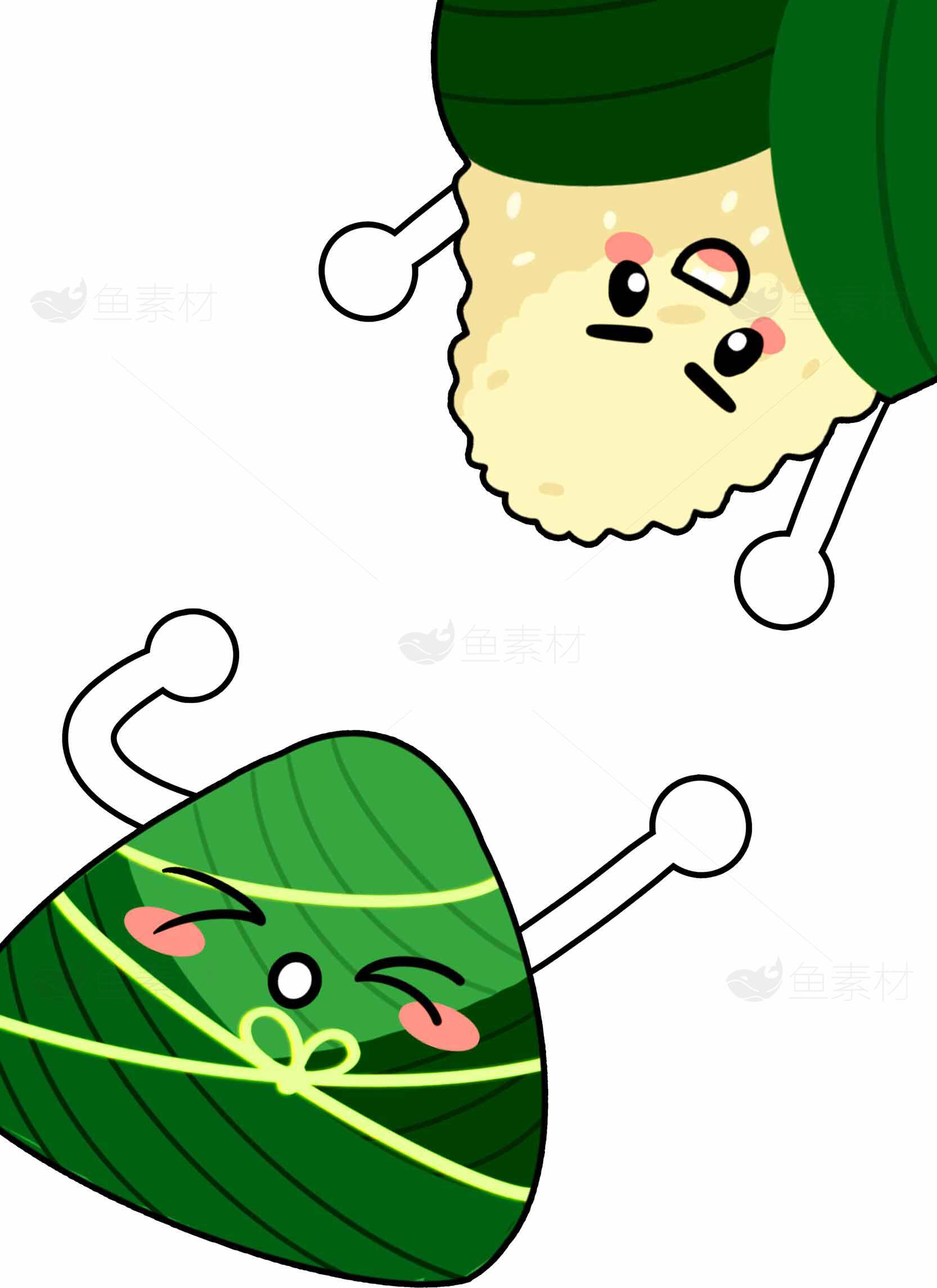端午节创意元素：卡通粽子插画设计素材