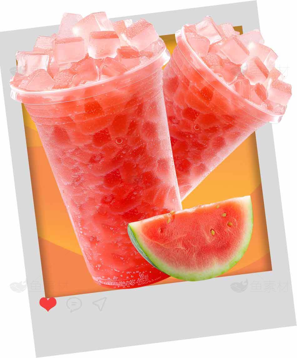 夏日清凉西瓜冰饮图片素材