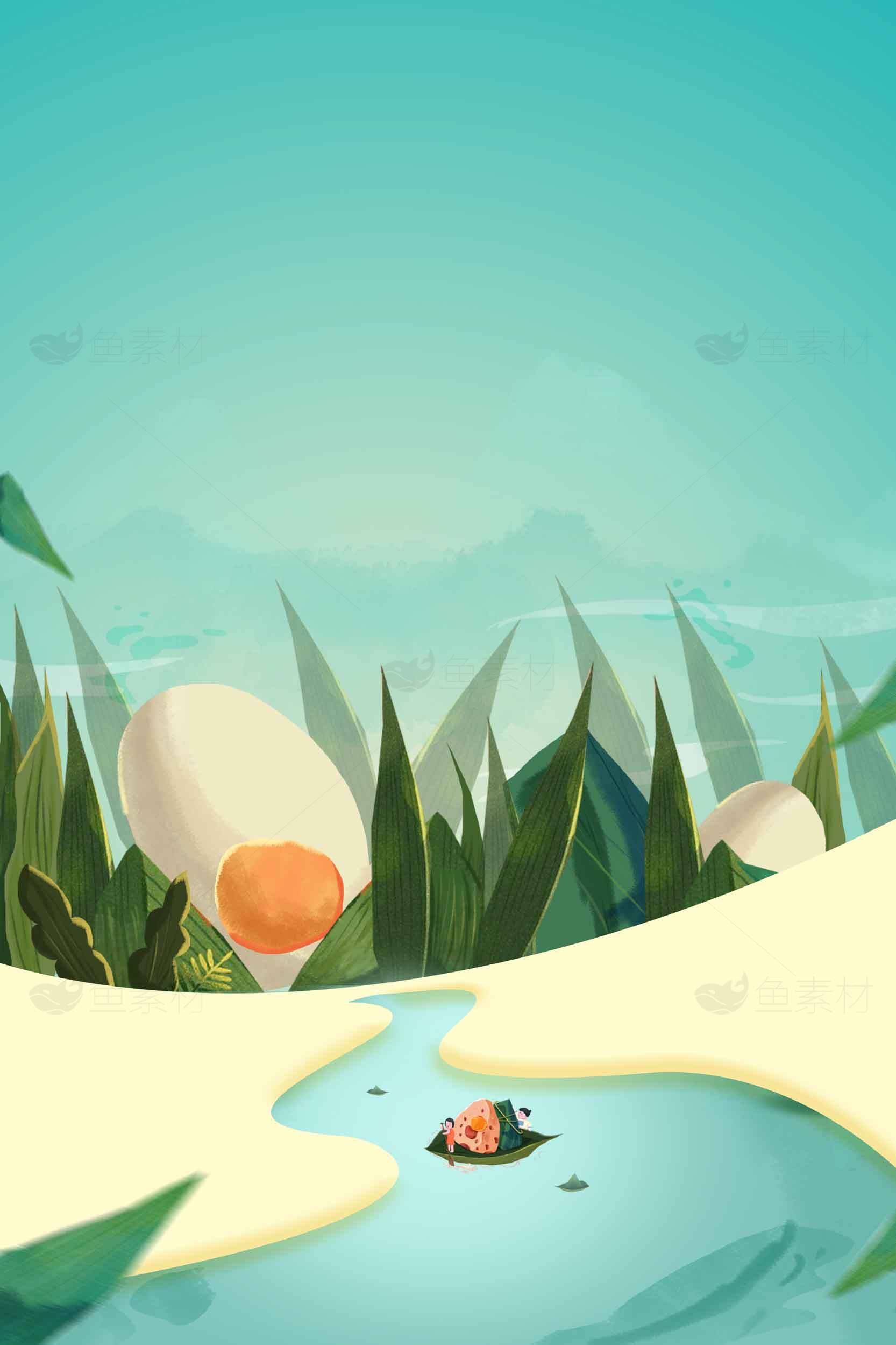 自然清新风插画背景素材图片