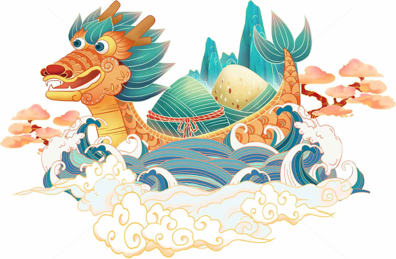 端午节赛龙舟插画设计主题素材