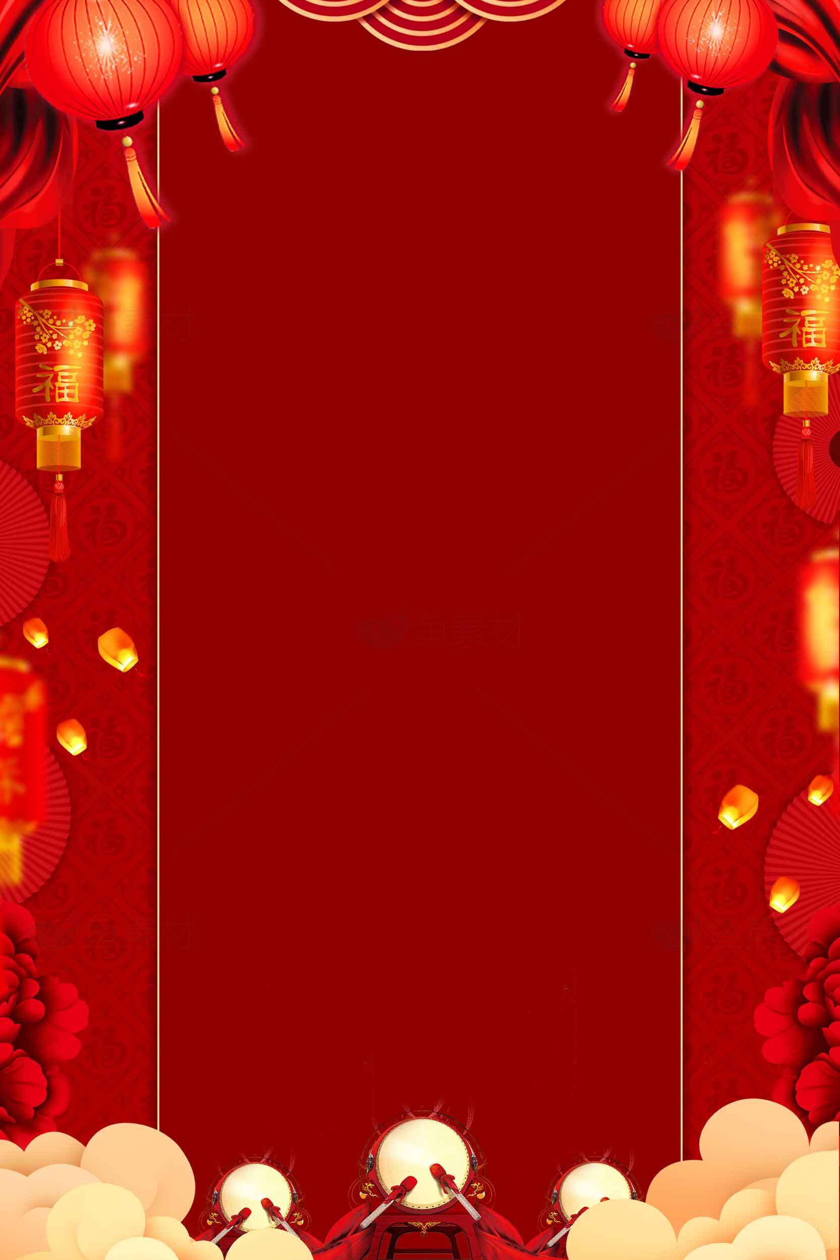 中国风红色喜庆背景素材图片