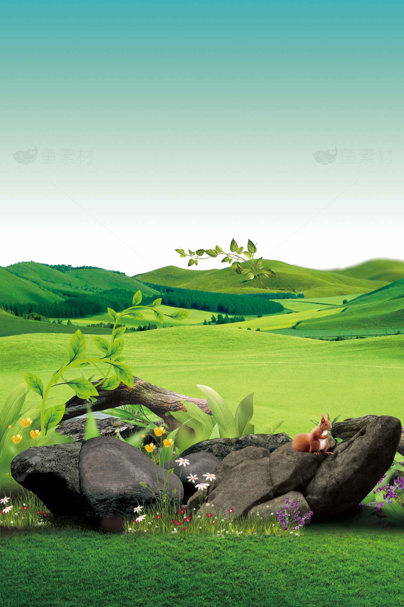 田园绿色风光背景高清图片素材