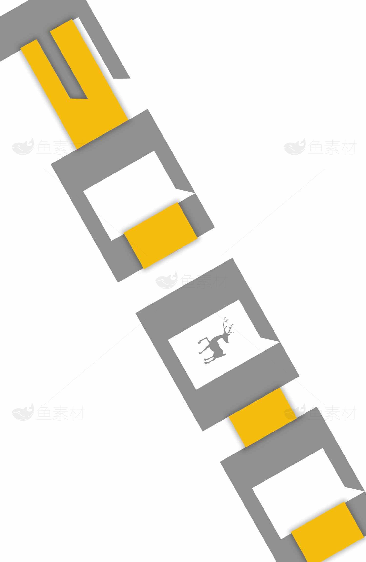 现代几何设计风格图片：灰黄配色与简约线条素材