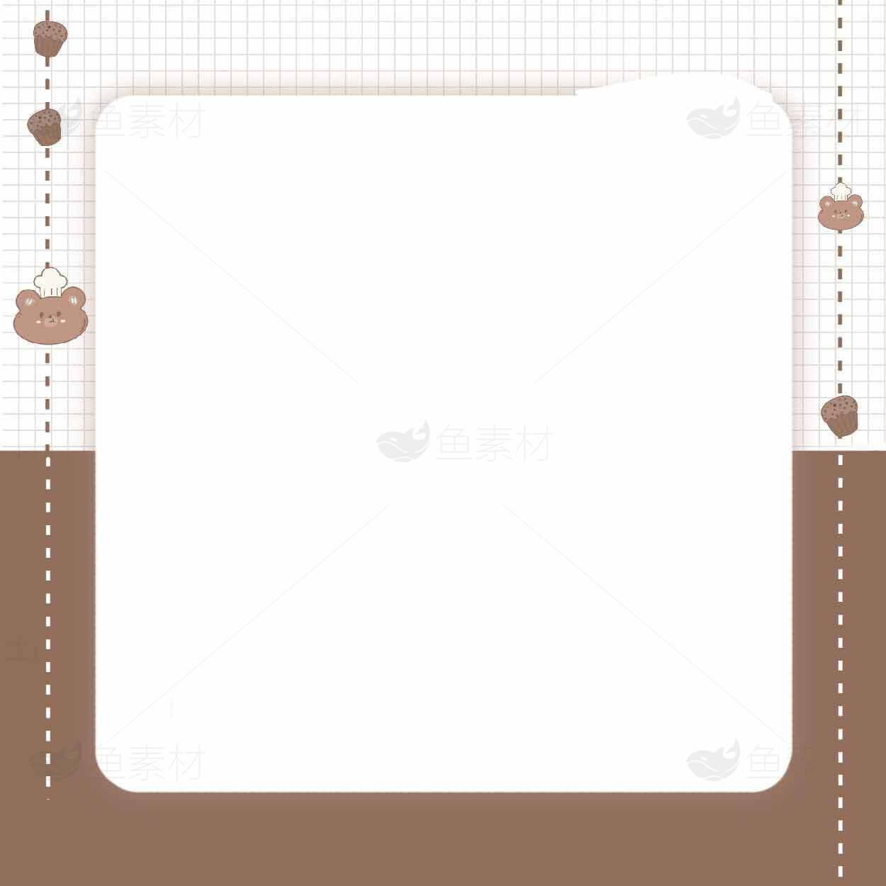 简约可爱棕色背景模板设计素材