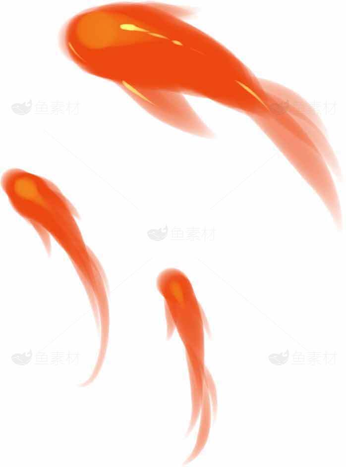 动态红色金鱼插画图片素材
