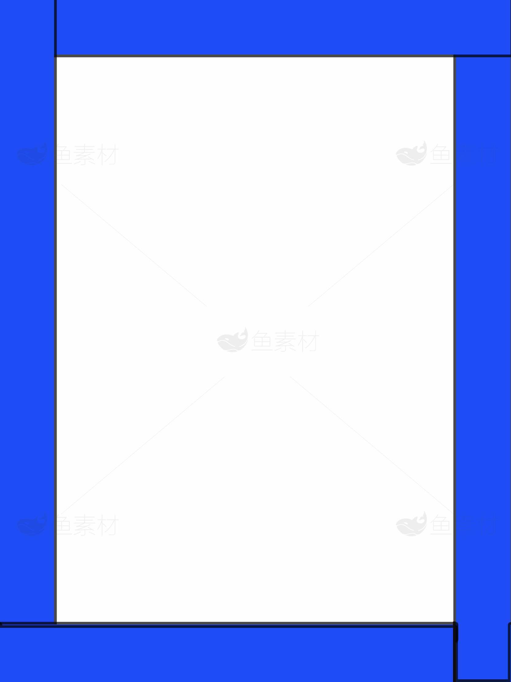 蓝色边框设计简约白色背景图片素材