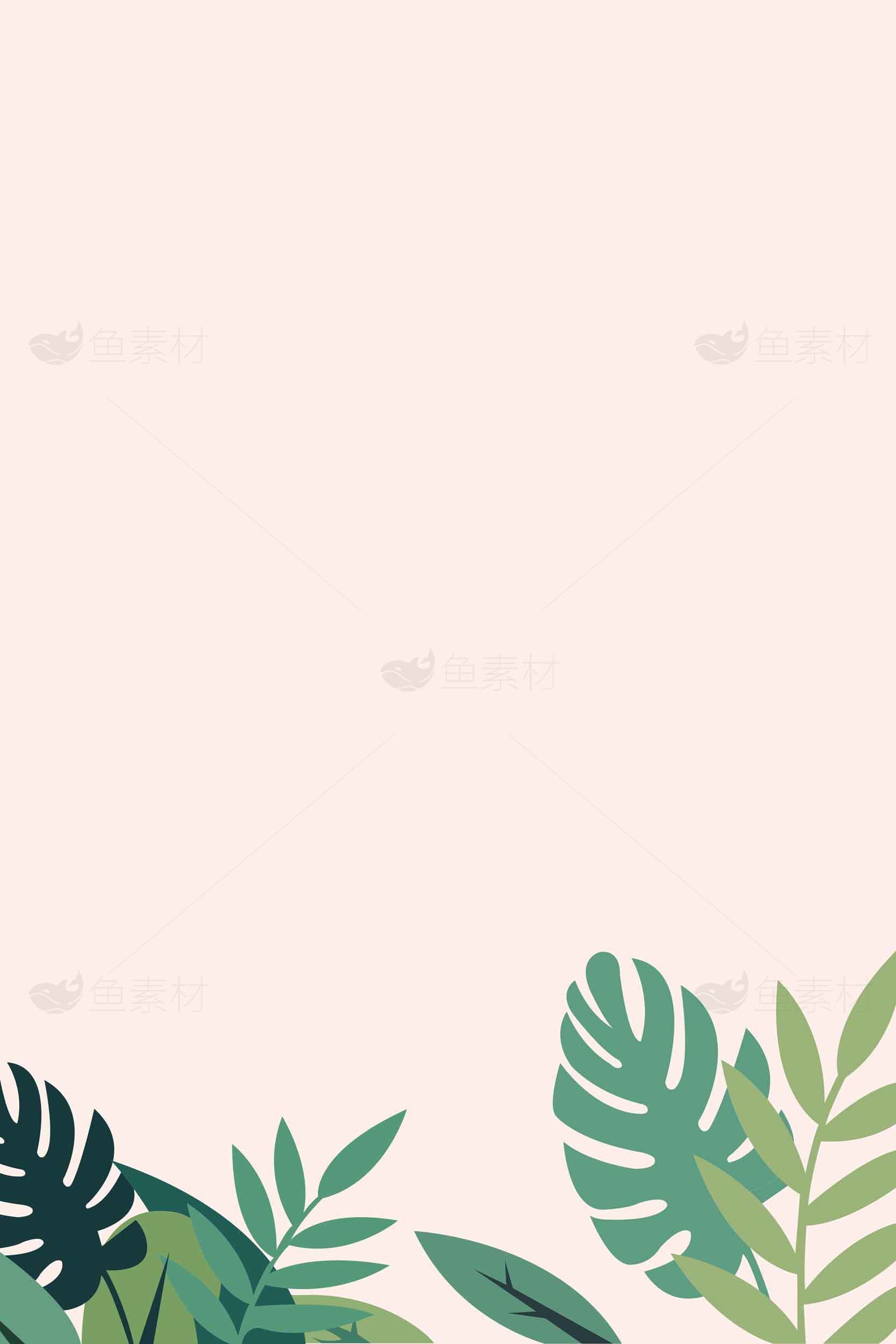 清新植物背景设计：自然与简约的完美结合素材