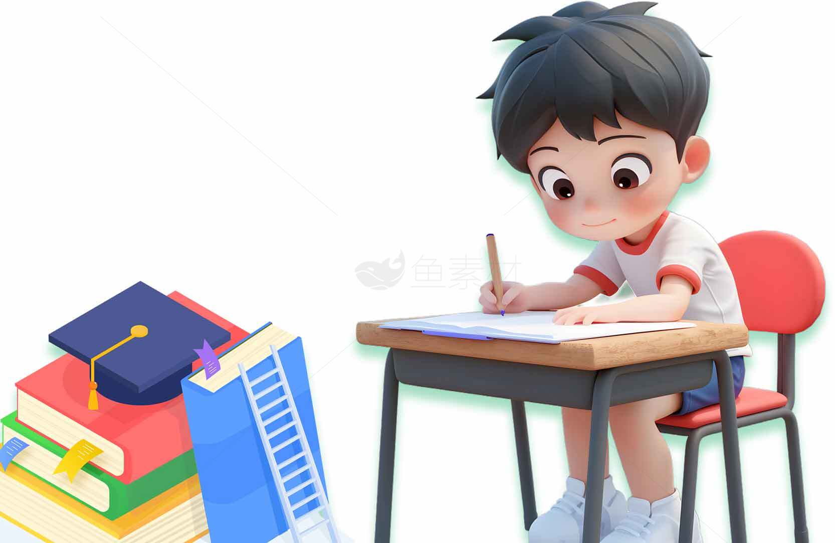 儿童学习场景插画设计素材