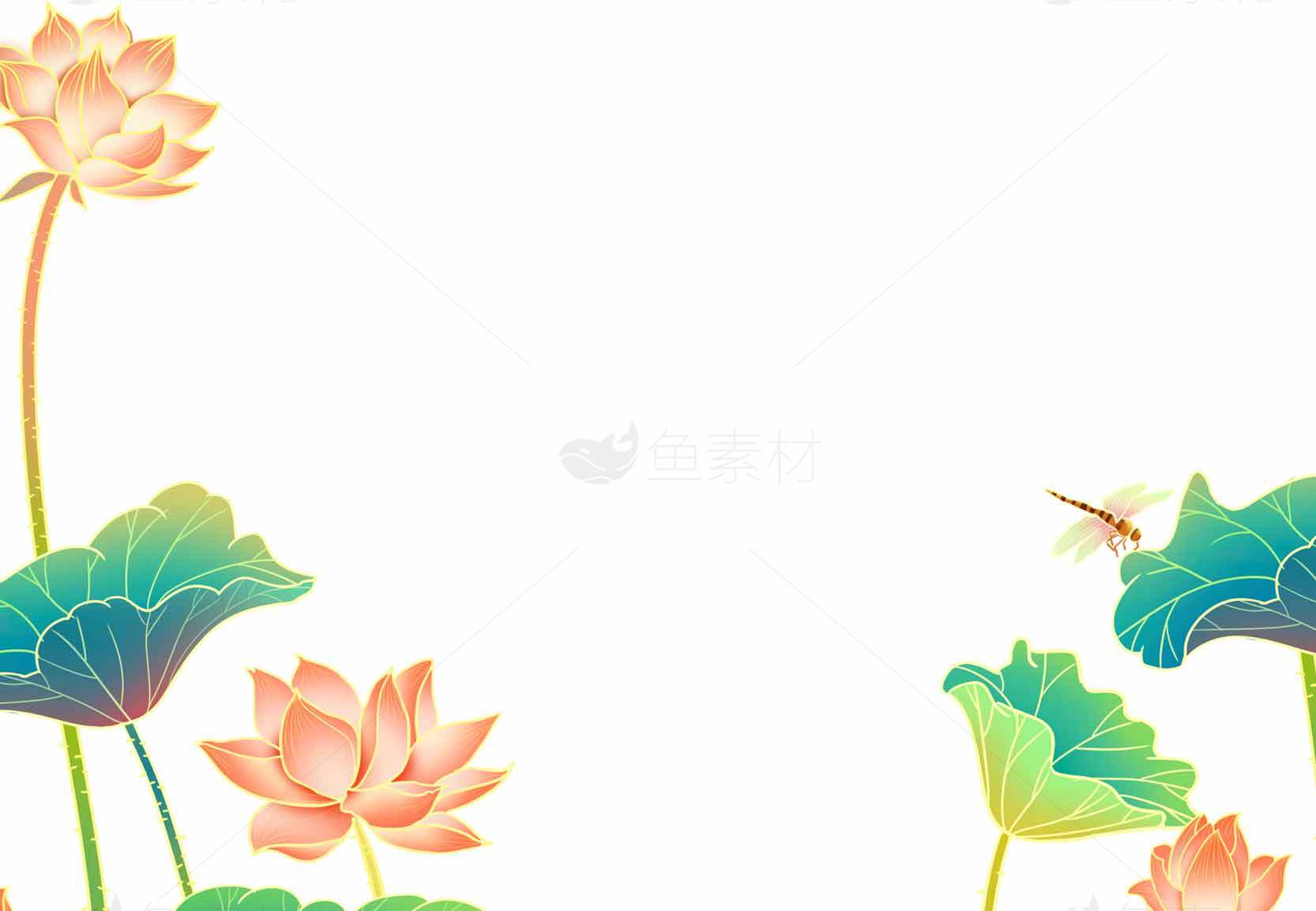 清新唯美的荷花背景图片素材