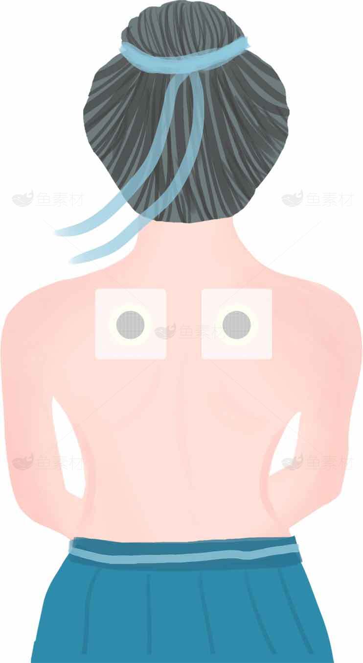 女性背部穴位图解与健康指南素材