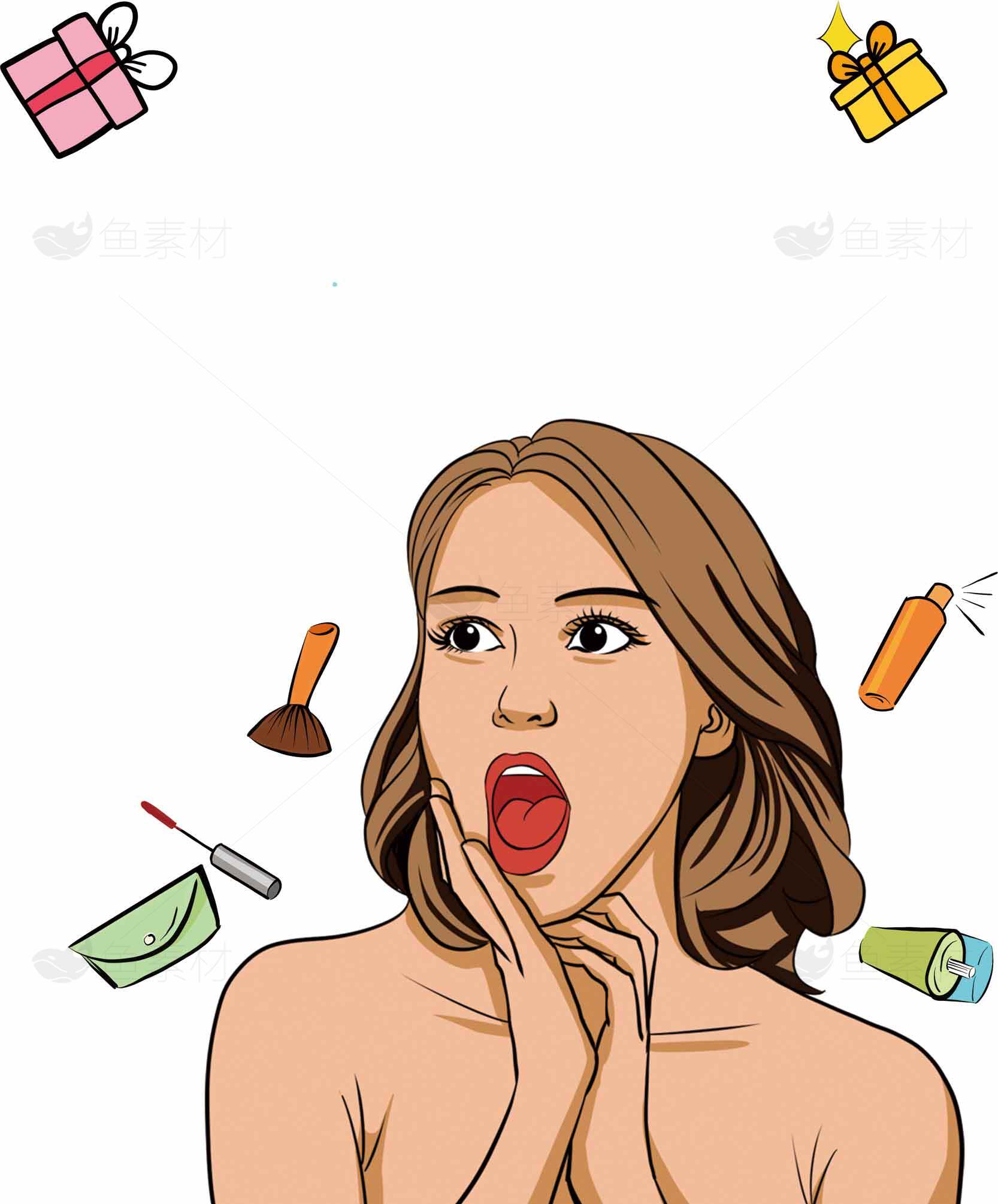 美容与礼物主题插画设计素材