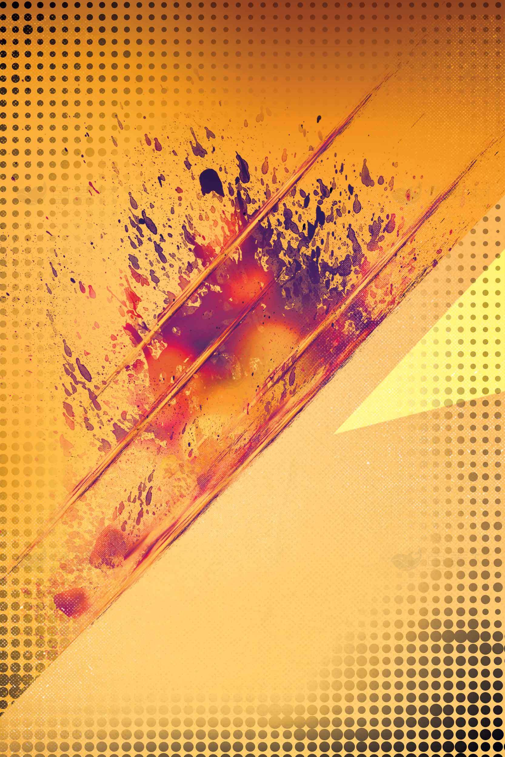 抽象艺术背景设计：黄色与紫色的碰撞素材