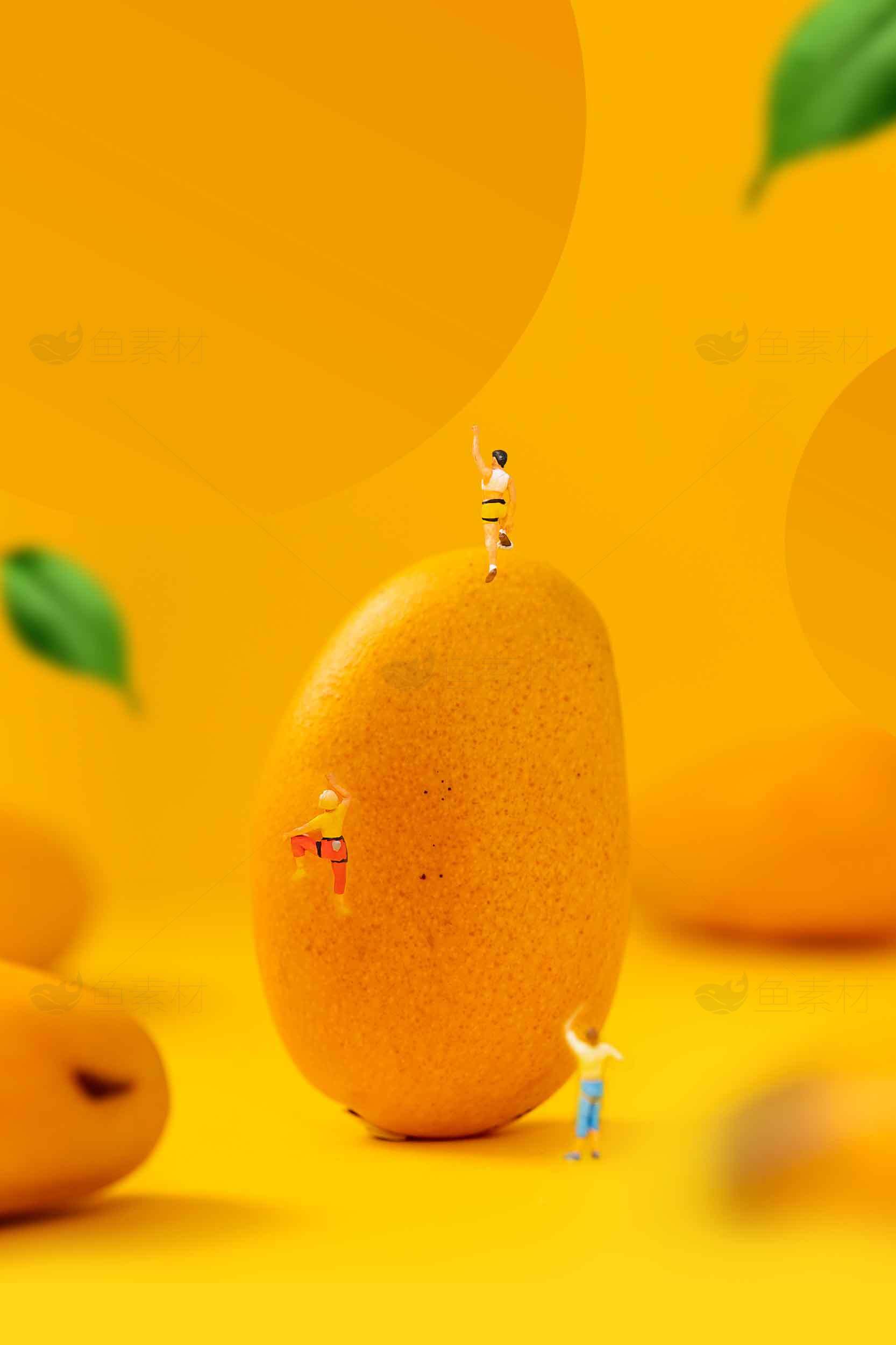 创意芒果主题微缩摄影作品素材