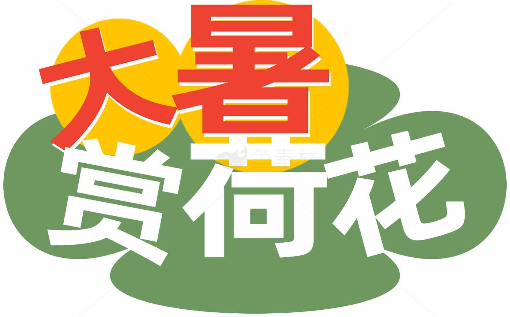 大暑赏荷花主题设计图片素材