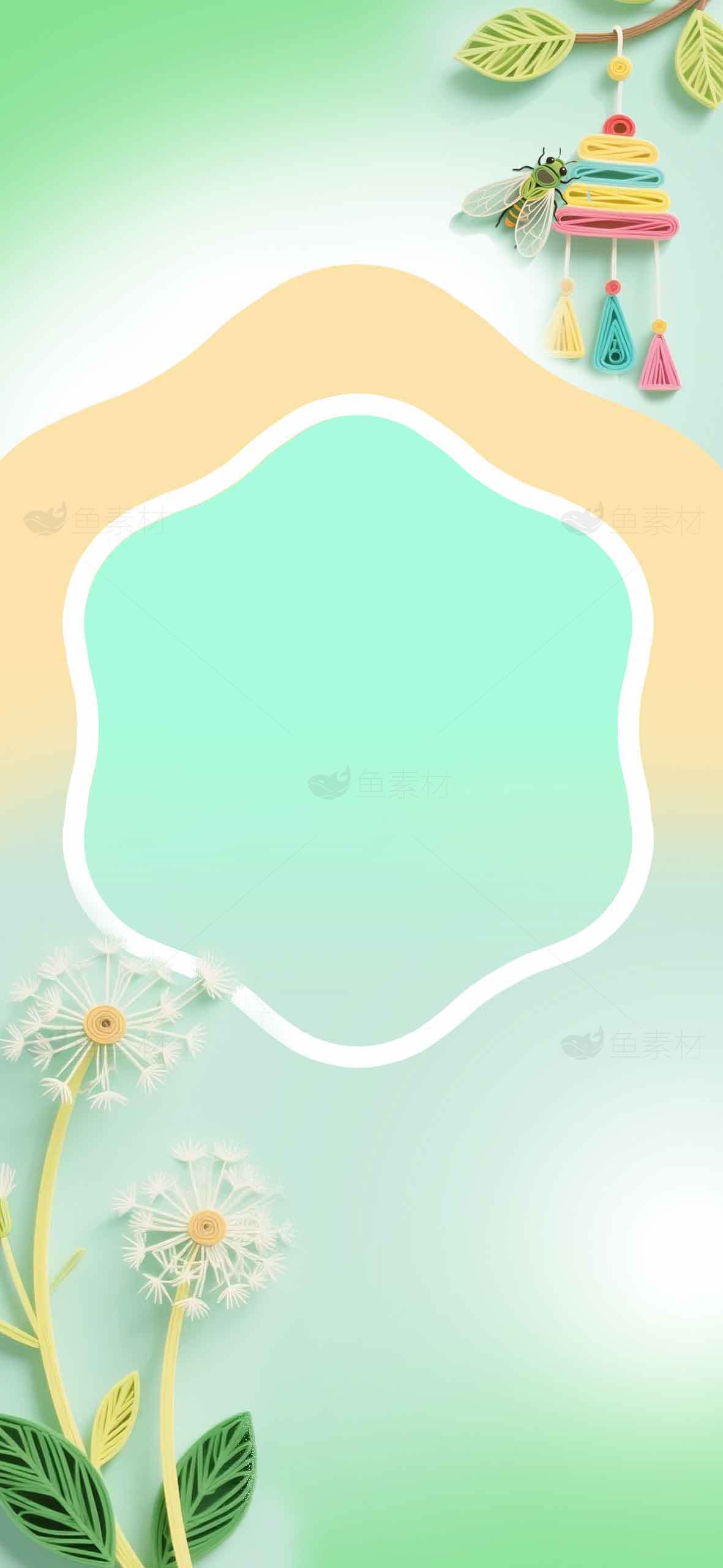 清新绿色背景图片设计，适合春季主题素材