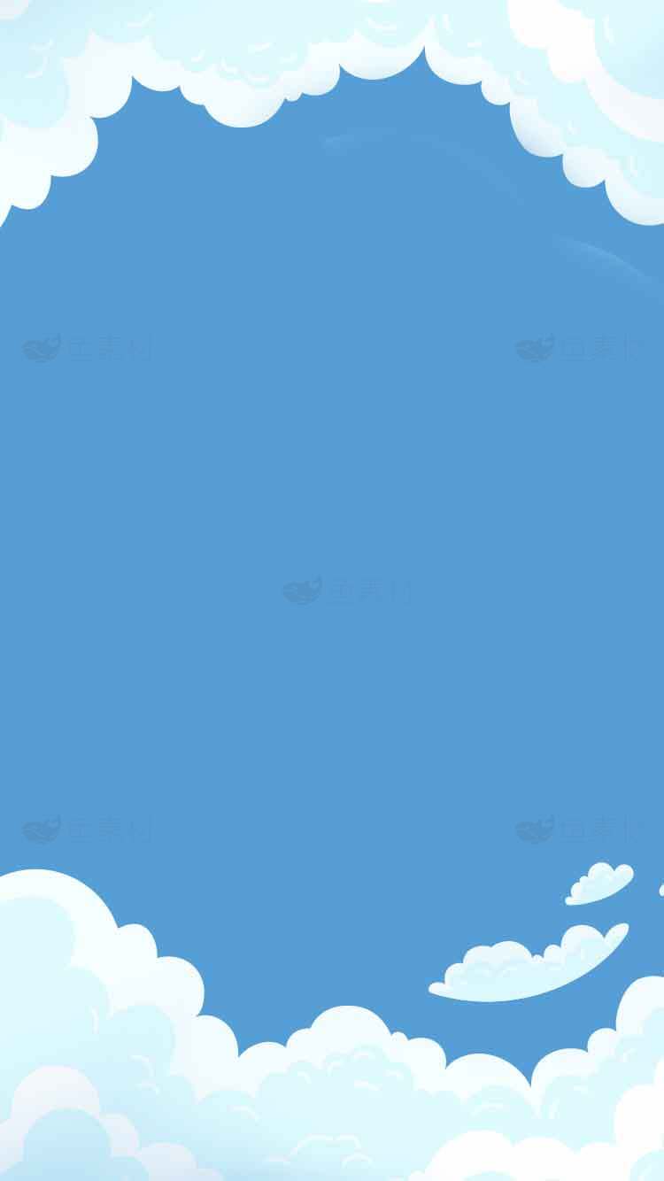 卡通蓝天白云背景素材图片